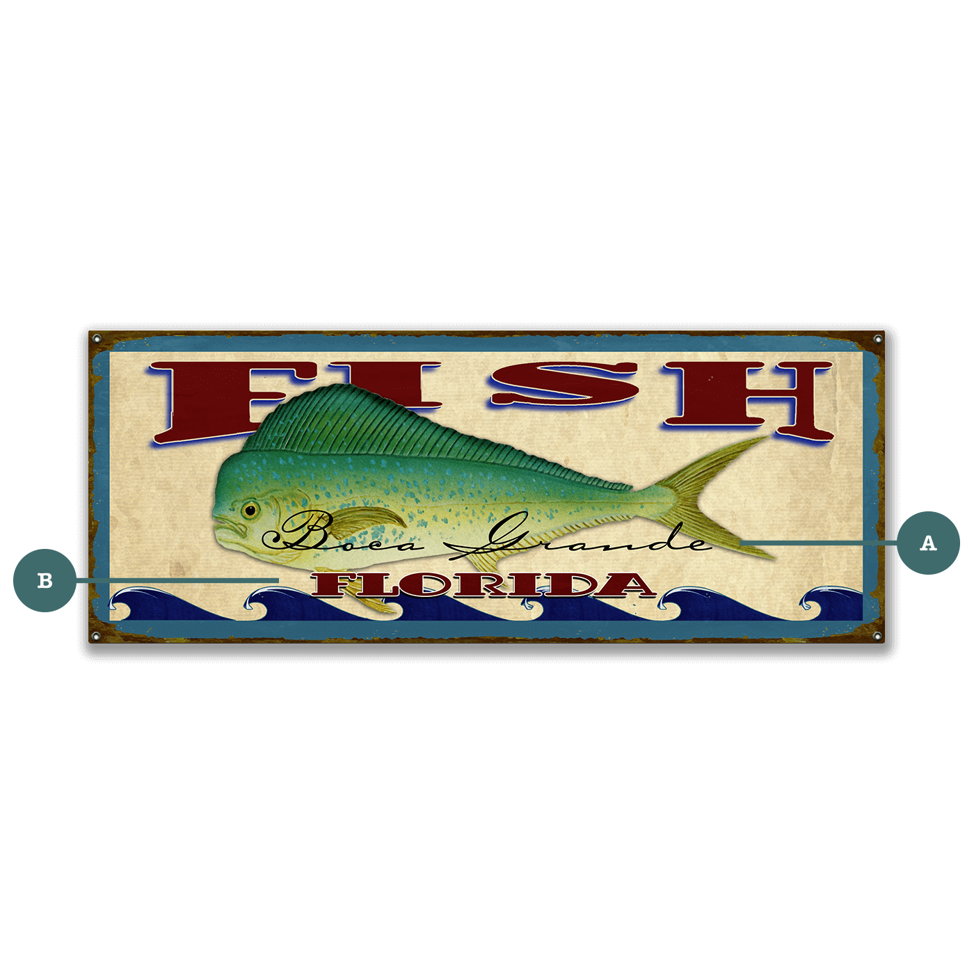 Catch of the Day Saltwater Fishing Sign Wall Decor