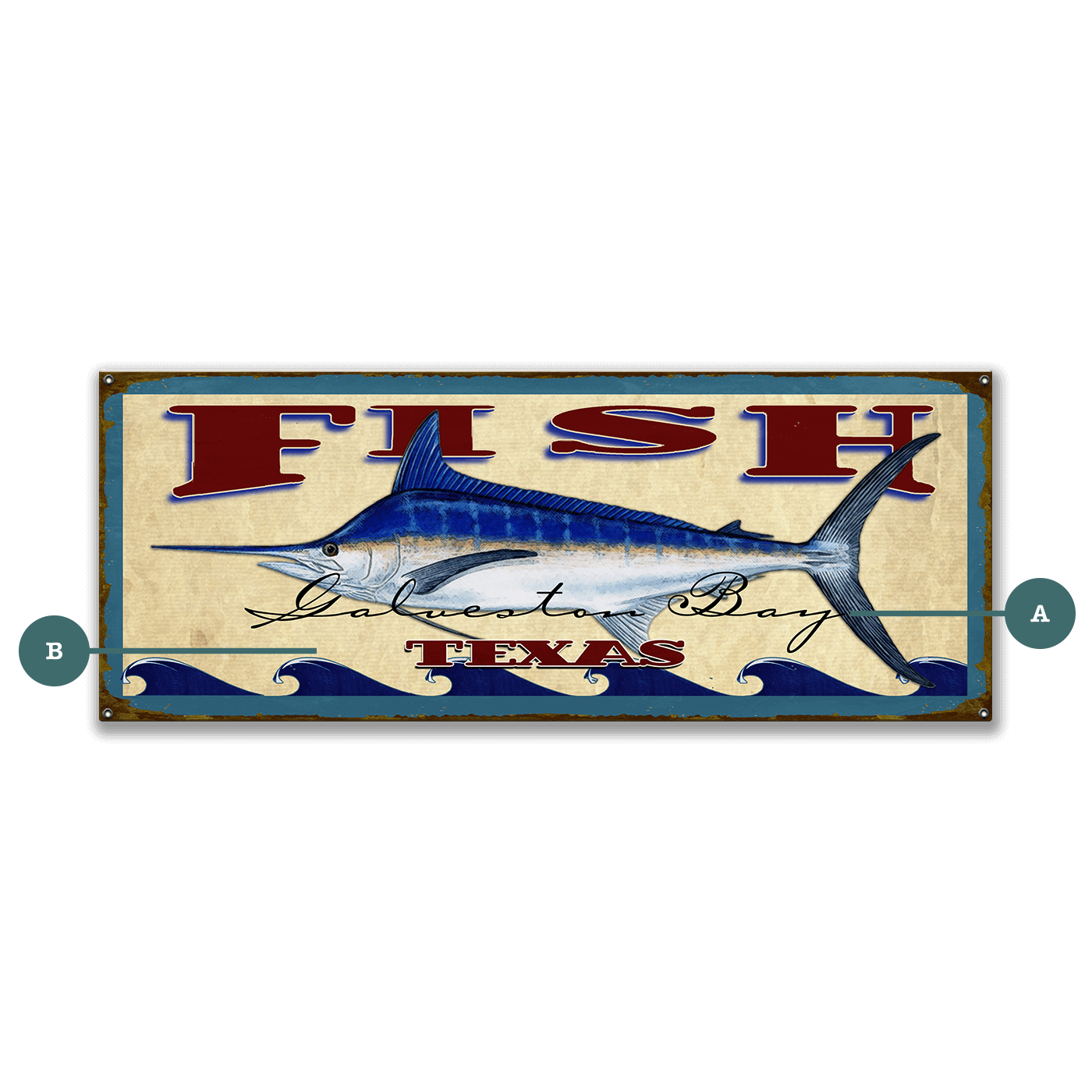 Catch of the Day Saltwater Fishing Sign Wall Decor