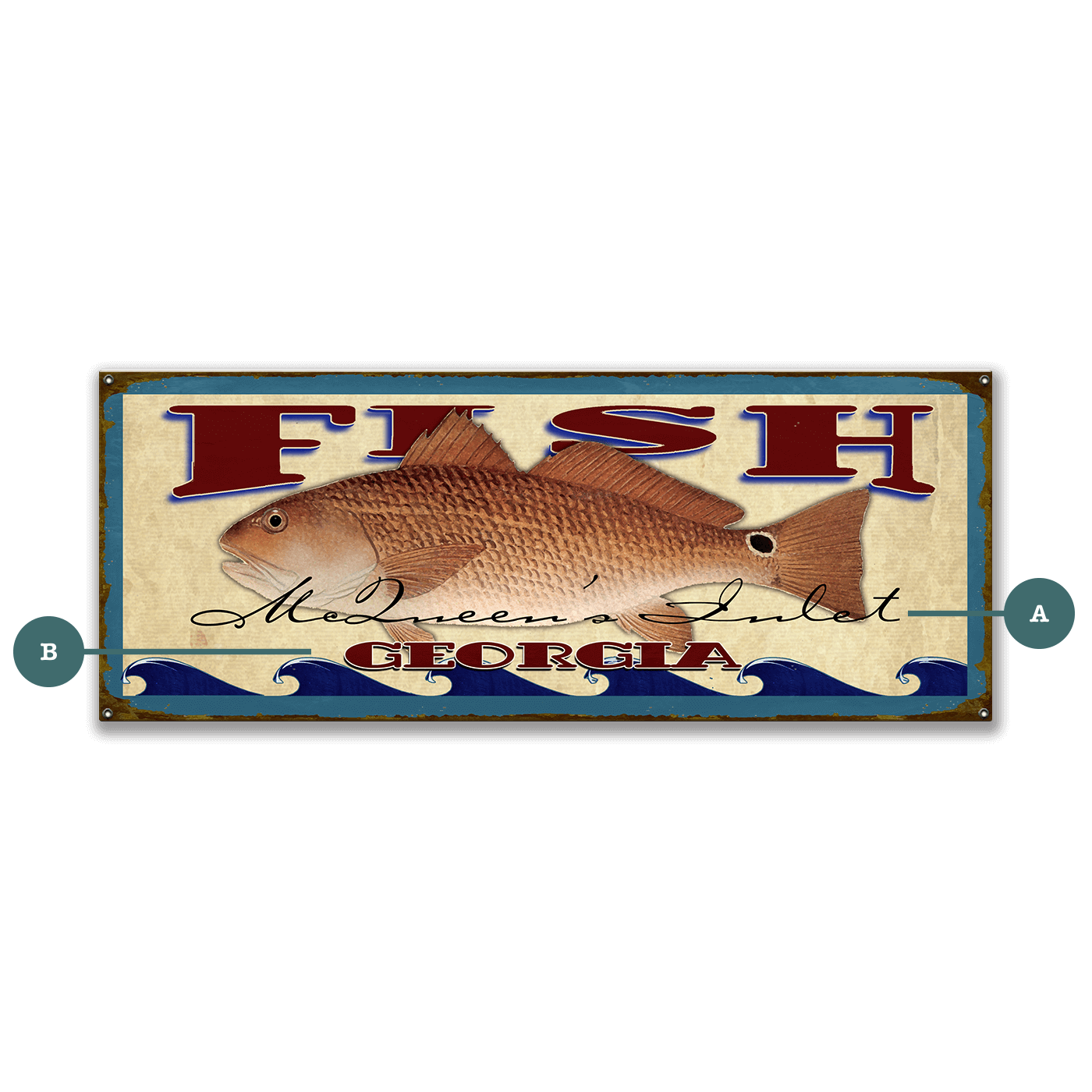 Catch of the Day Saltwater Fishing Sign Wall Decor