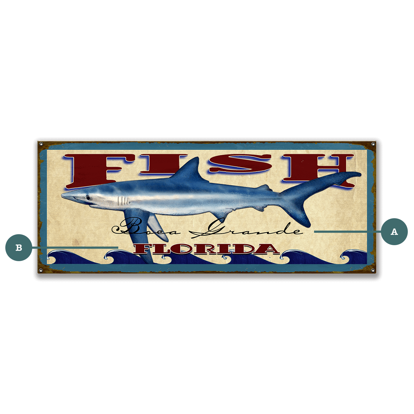 Catch of the Day Saltwater Fishing Sign Wall Decor