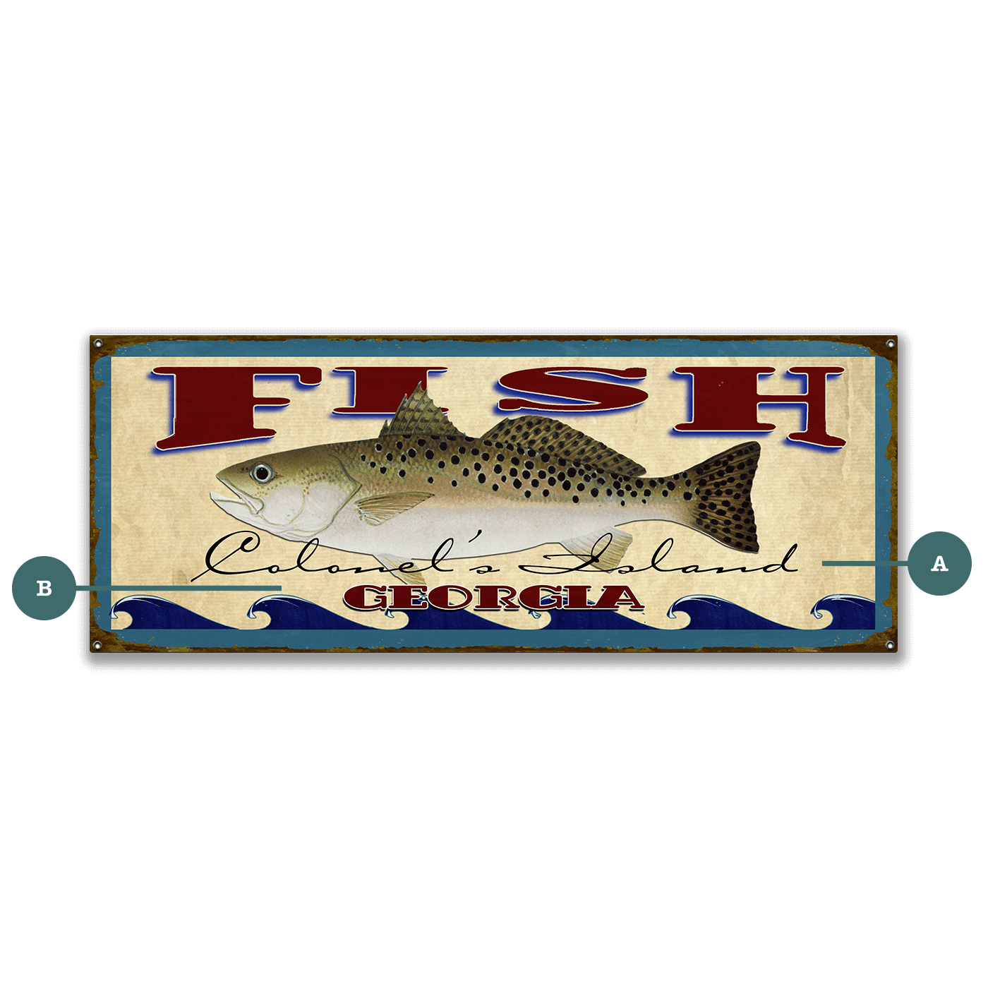 Catch of the Day Saltwater Fishing Sign Wall Decor