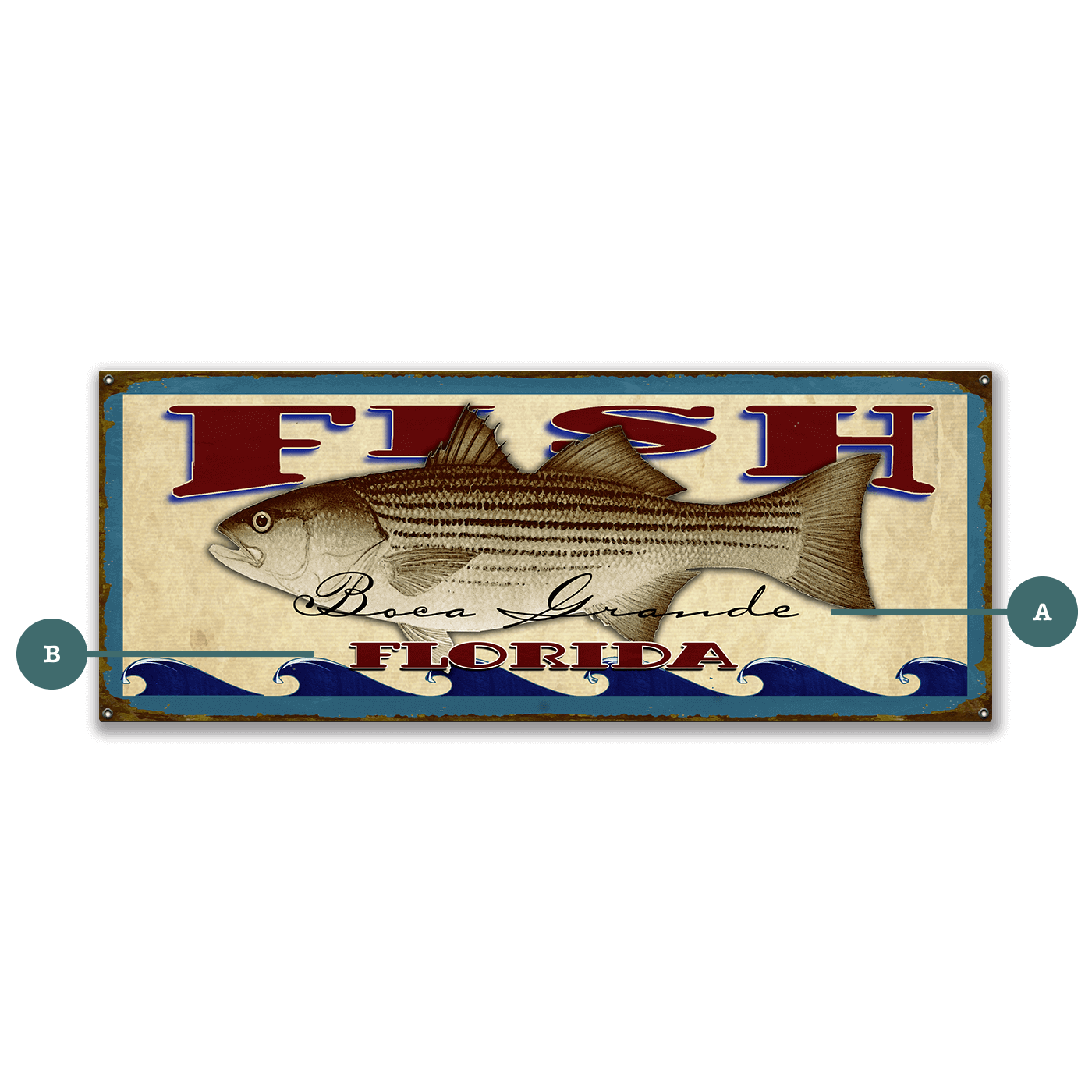 Catch of the Day Saltwater Fishing Sign Wall Decor