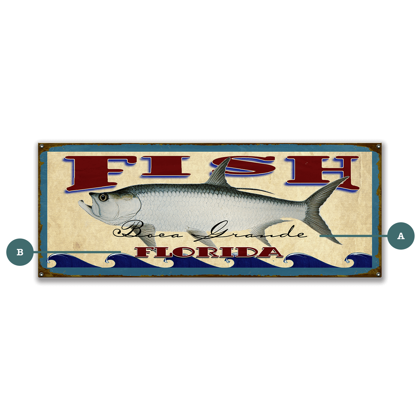 Catch of the Day Saltwater Fishing Sign Wall Decor