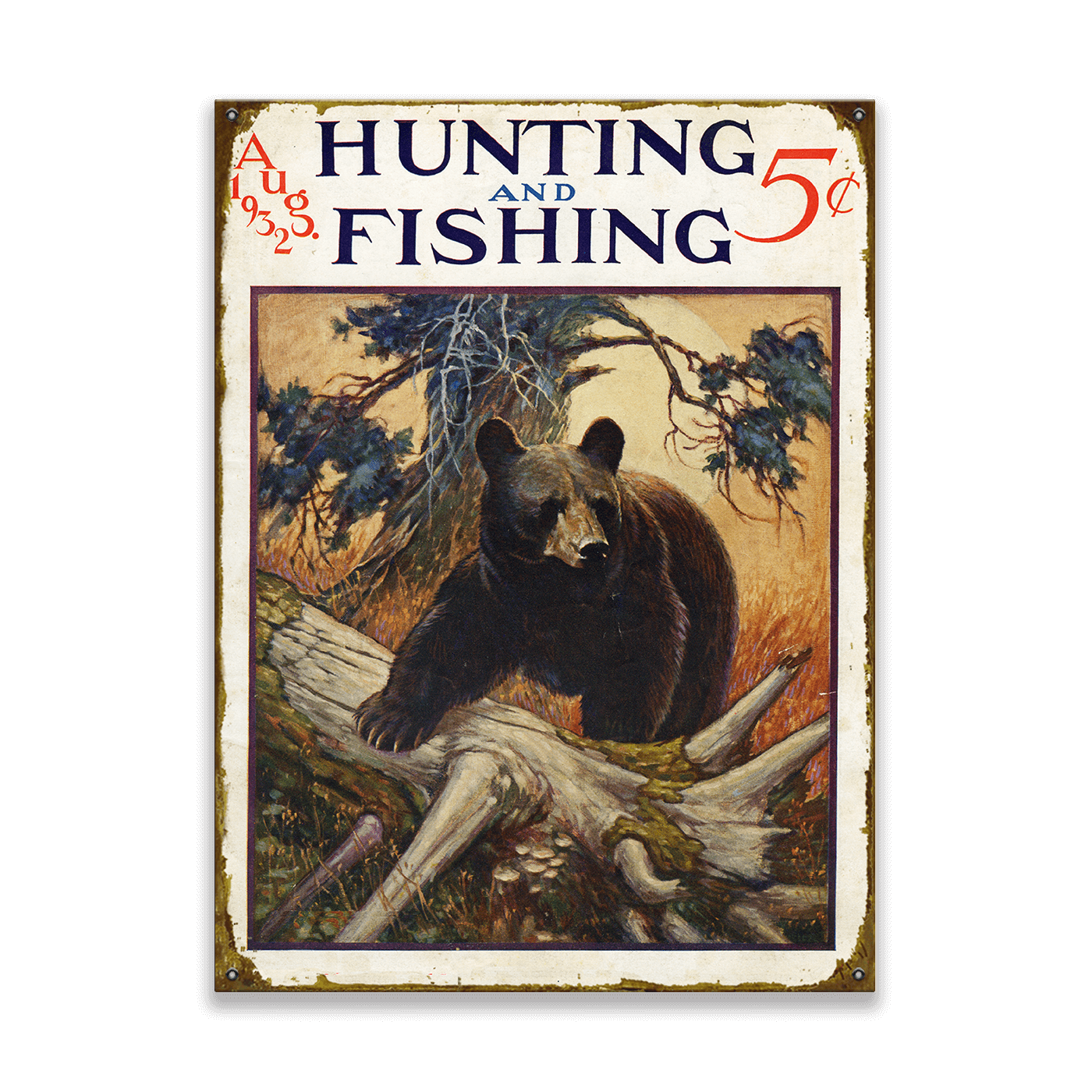 Hunting and Fishing Bear: Generic - Wood & Metal Wall Art