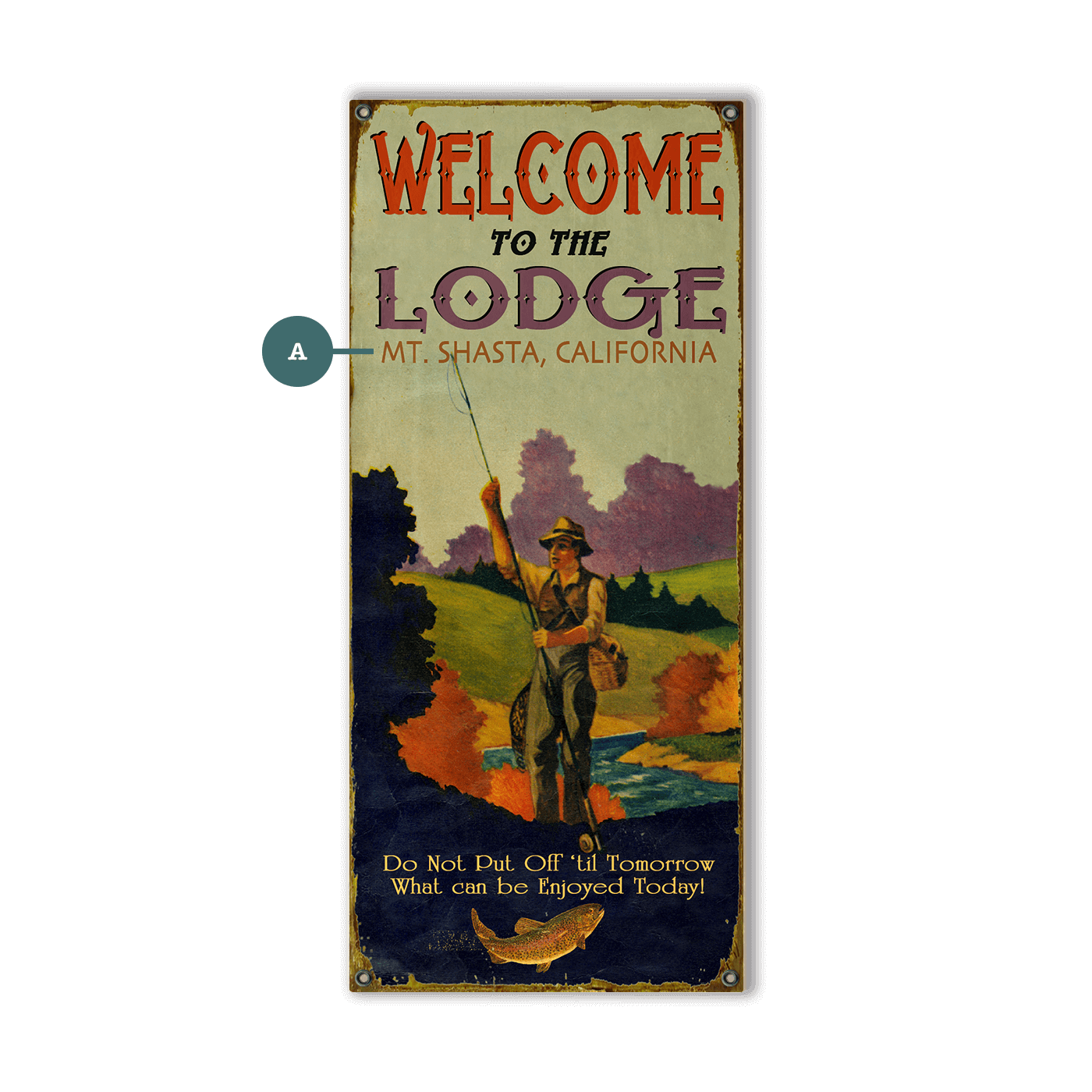 Welcome to the Lodge - Wood & Metal Wall Art