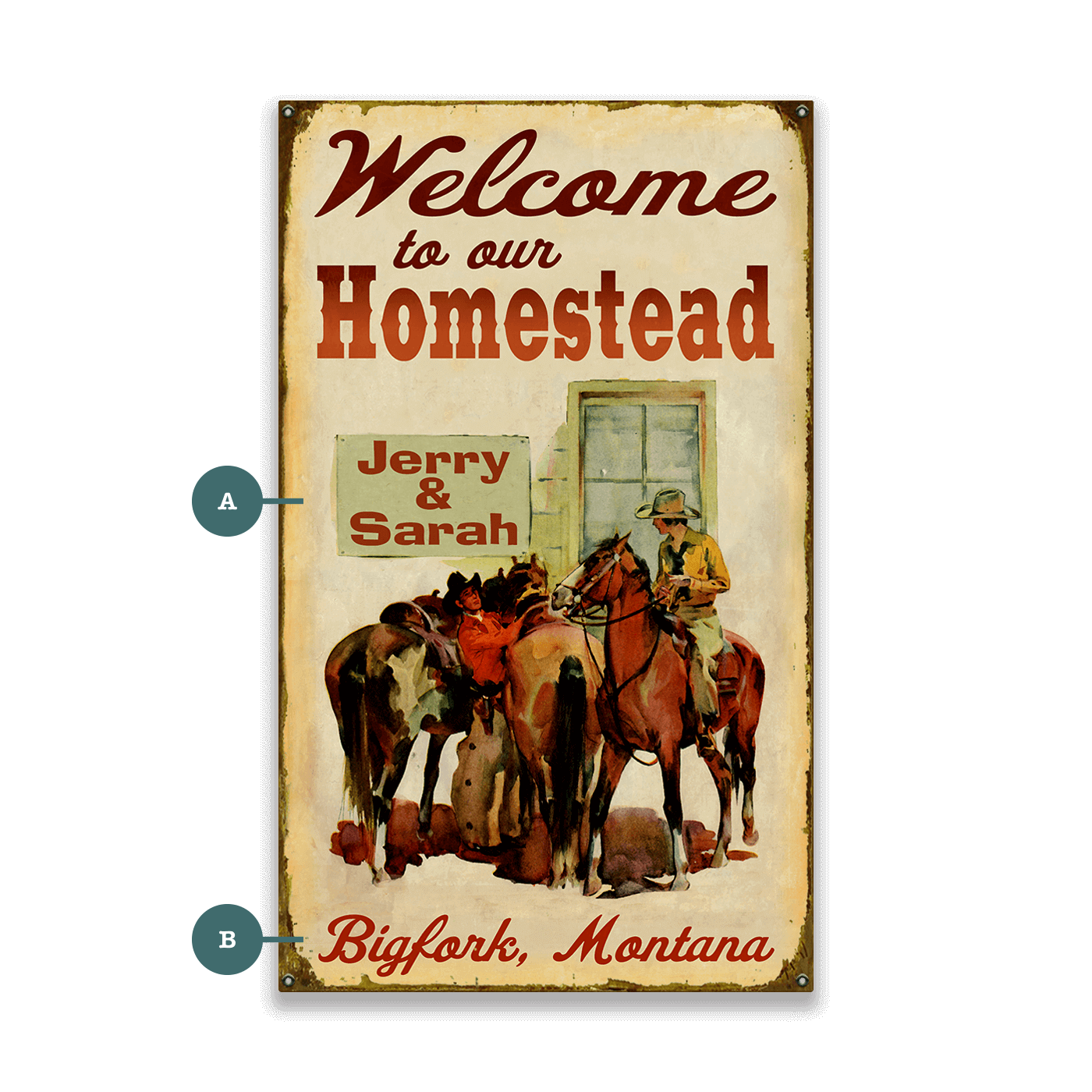 Welcome to our Homestead - Wood & Metal Wall Art