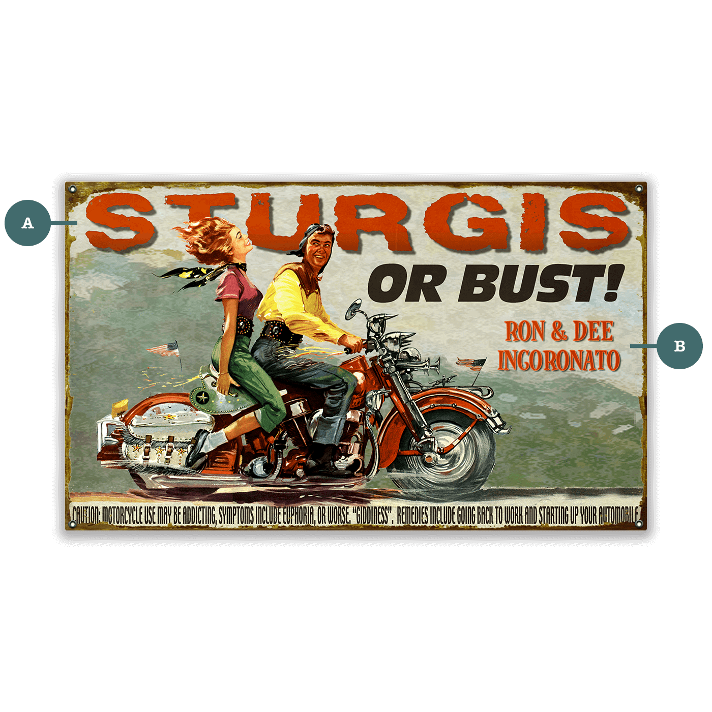 Sturgis or Bust! - Wood & Metal Wall Art