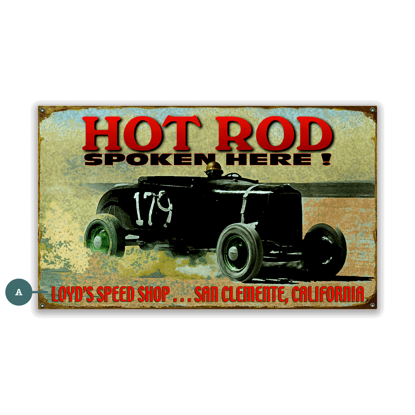 Hot Rod Spoken Here - Wood & Metal Wall Art
