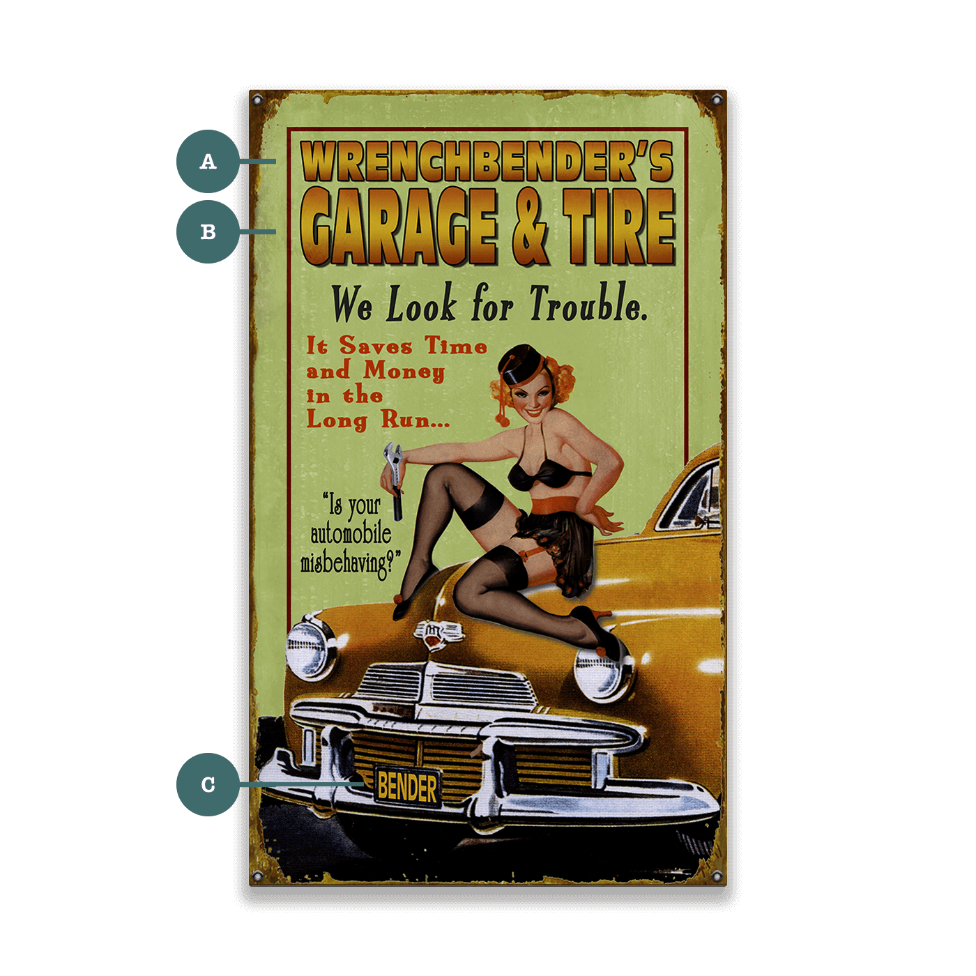 We Look for Trouble - Wood & Metal Wall Art