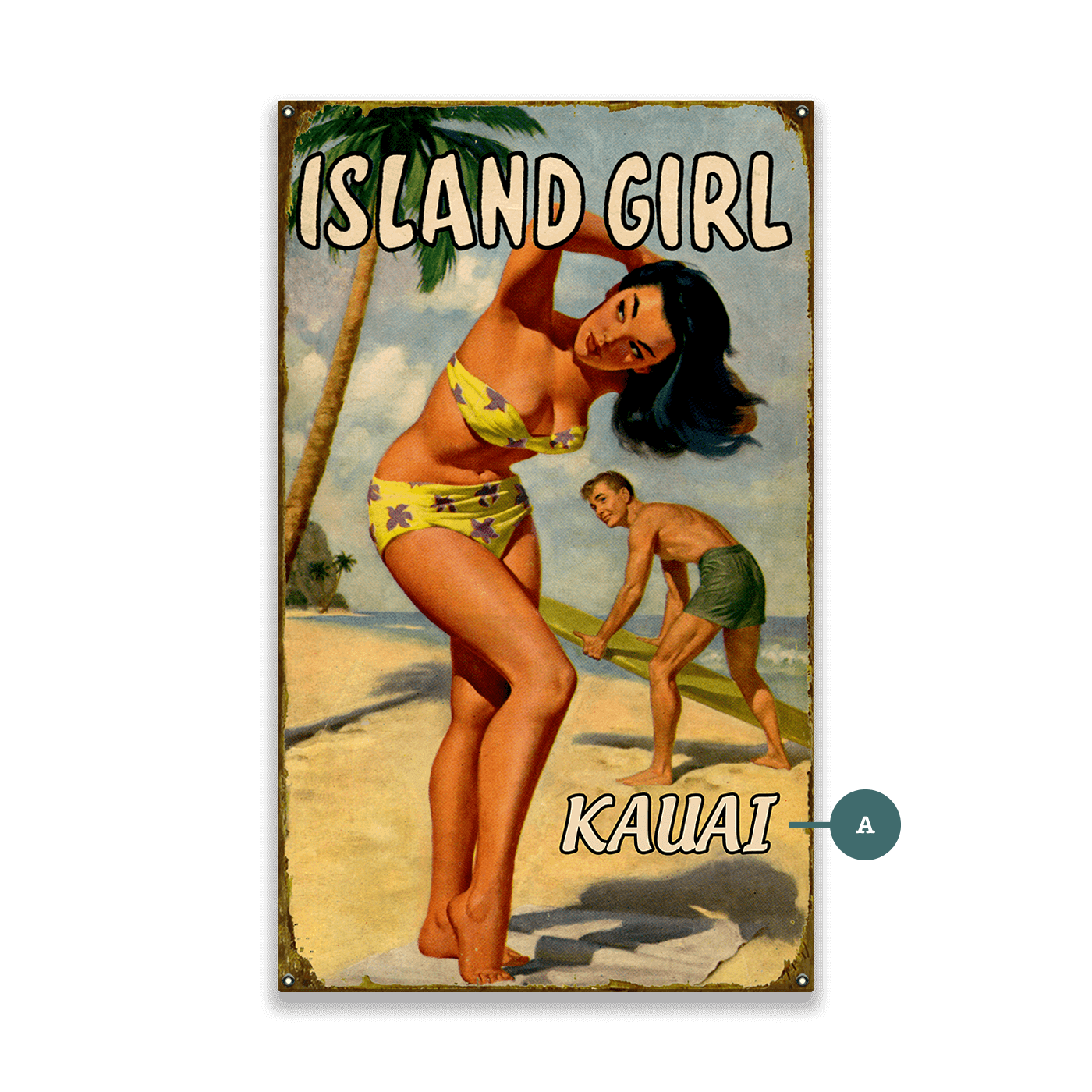 Island Girl - Wood & Metal Wall Art