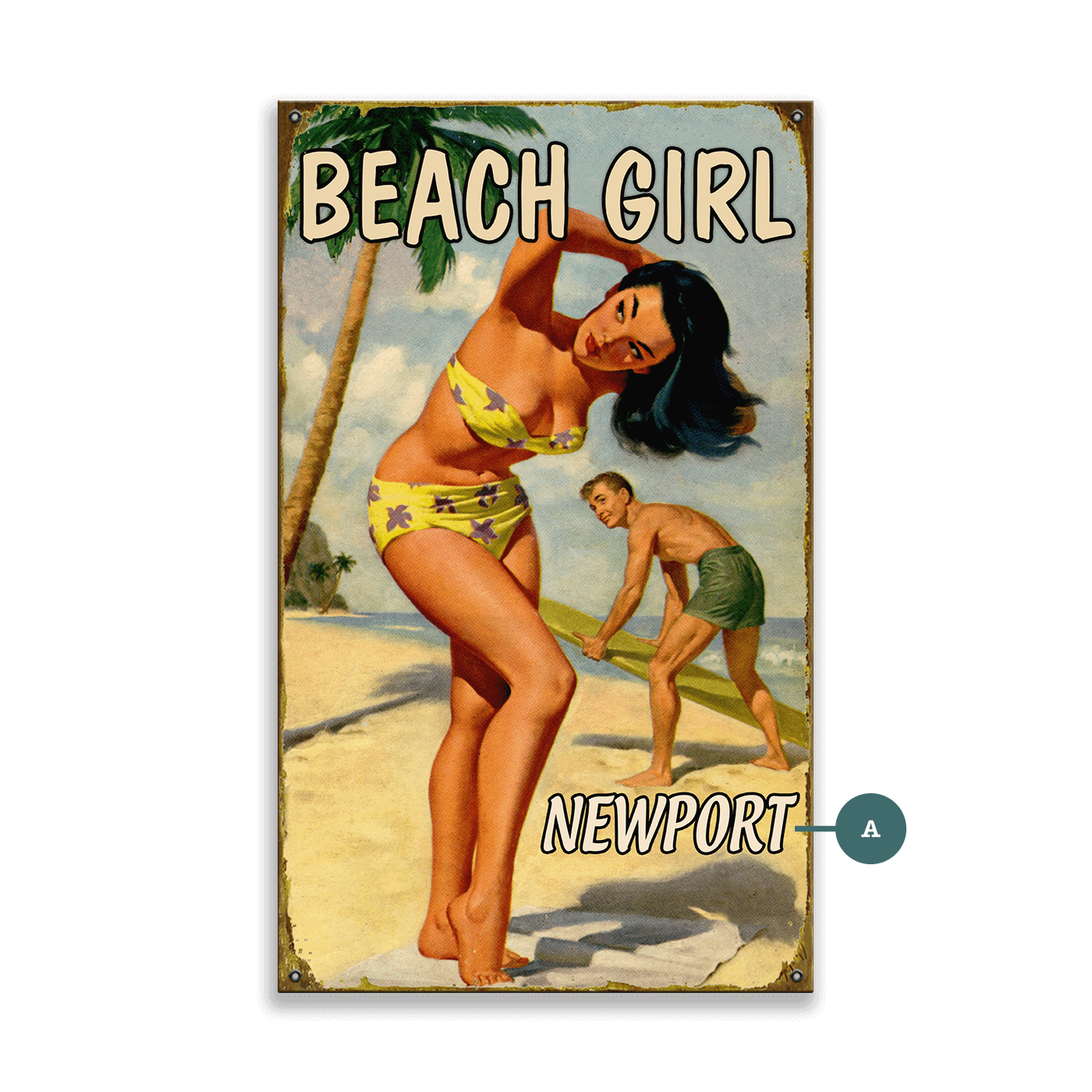 Beach Girl - Wood & Metal Wall Art