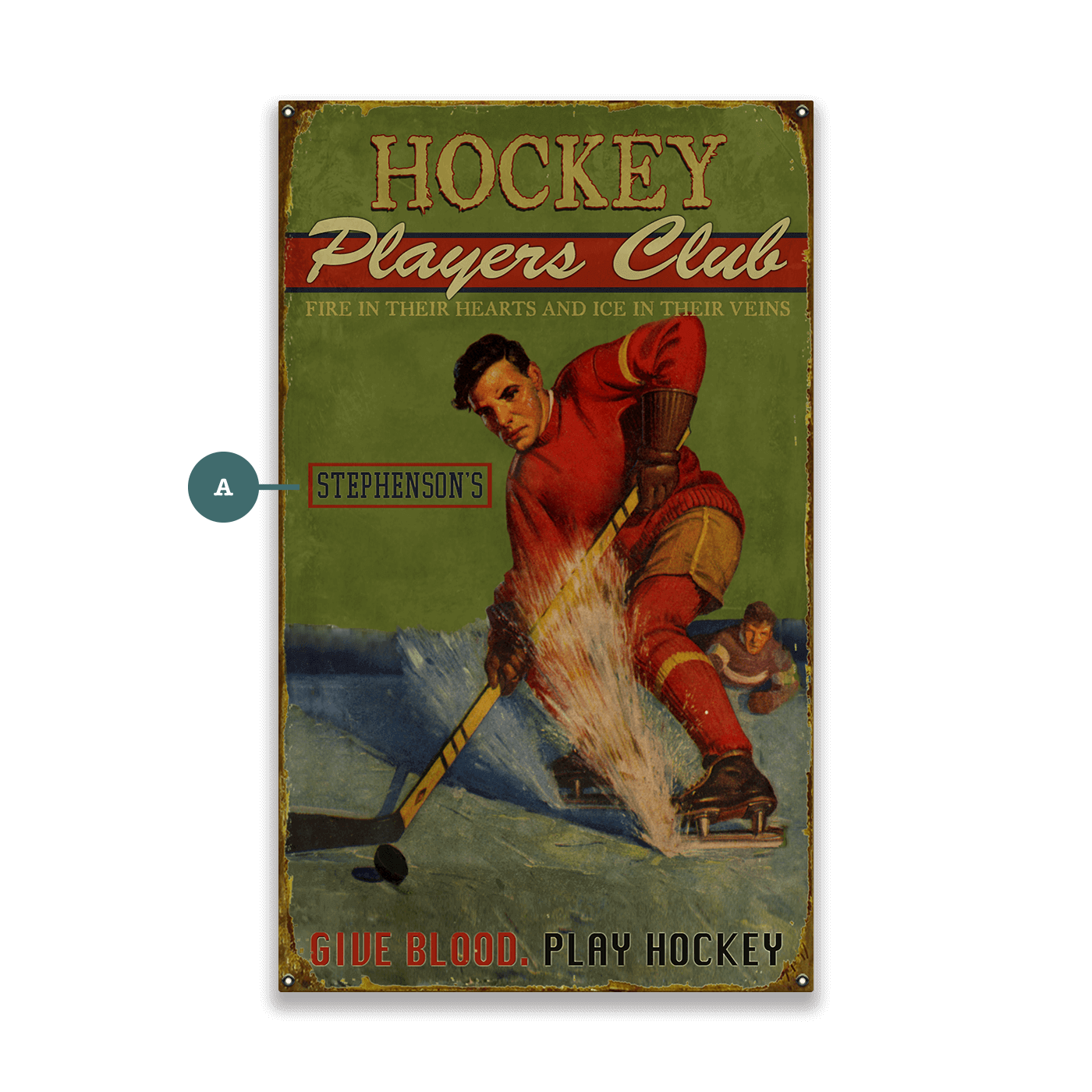 Hockey Players Club - Wood & Metal Wall Art