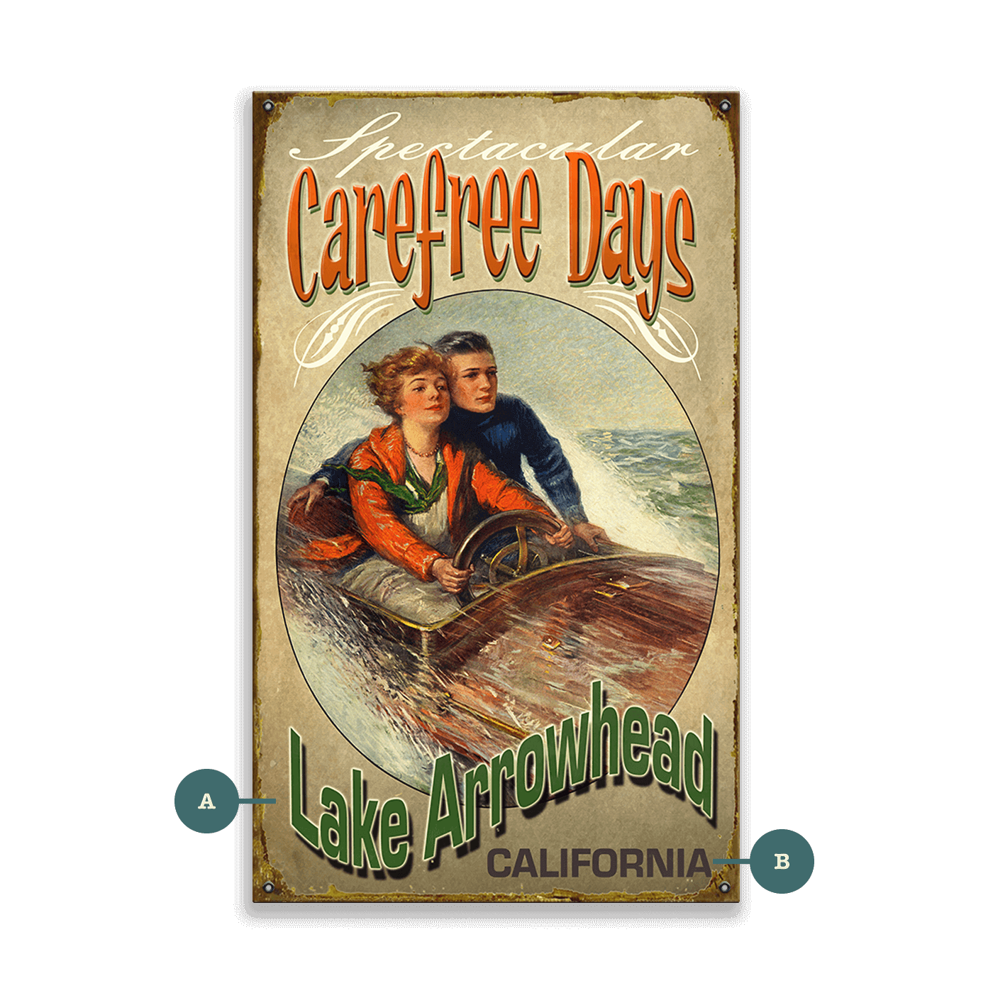 Carefree Days - Wood & Metal Wall Art