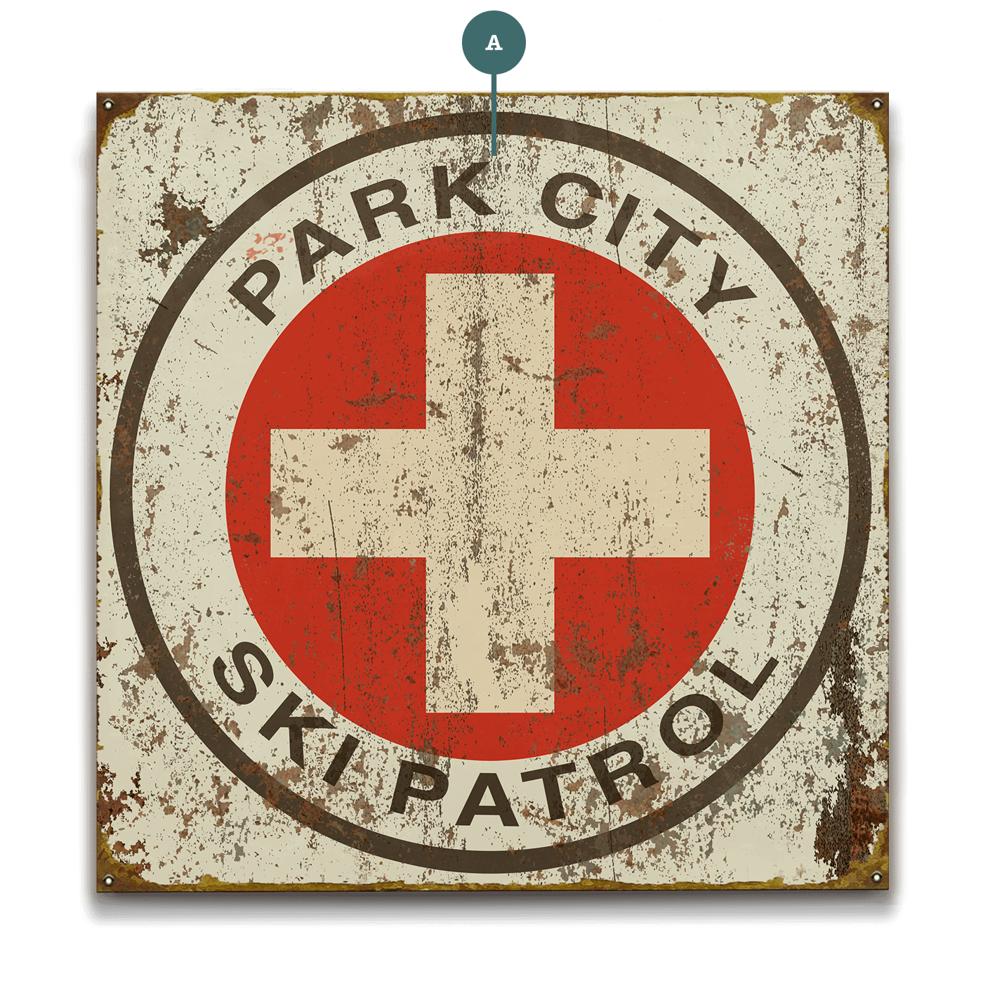Vintage Ski Patrol Sign - Wood & Metal Wall Art