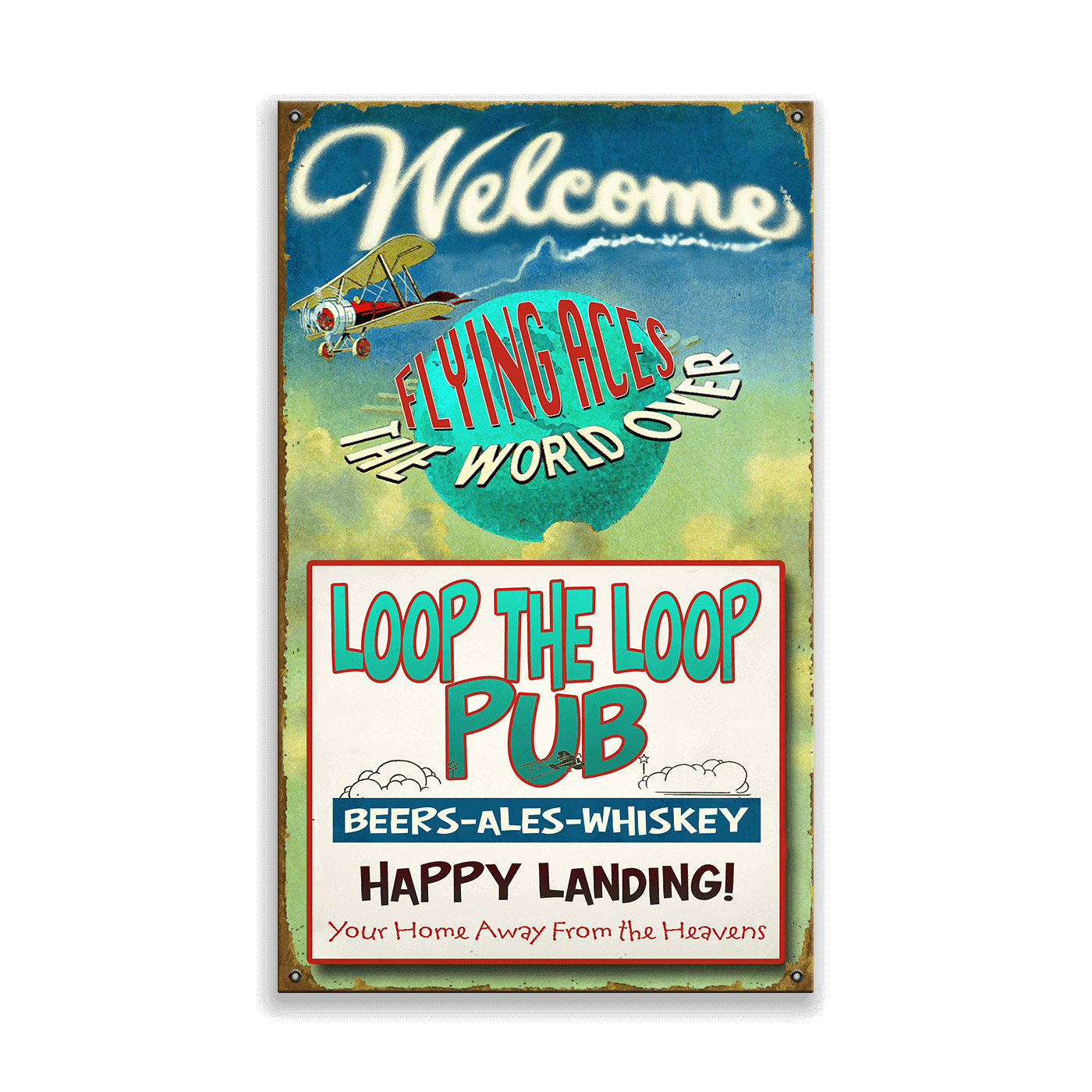 Loop the Loop Pub: Generic - Wood & Metal Wall Art