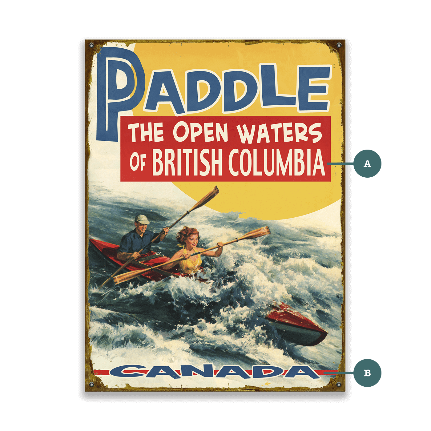 Paddle the Open Waters - Wood & Metal Wall Art