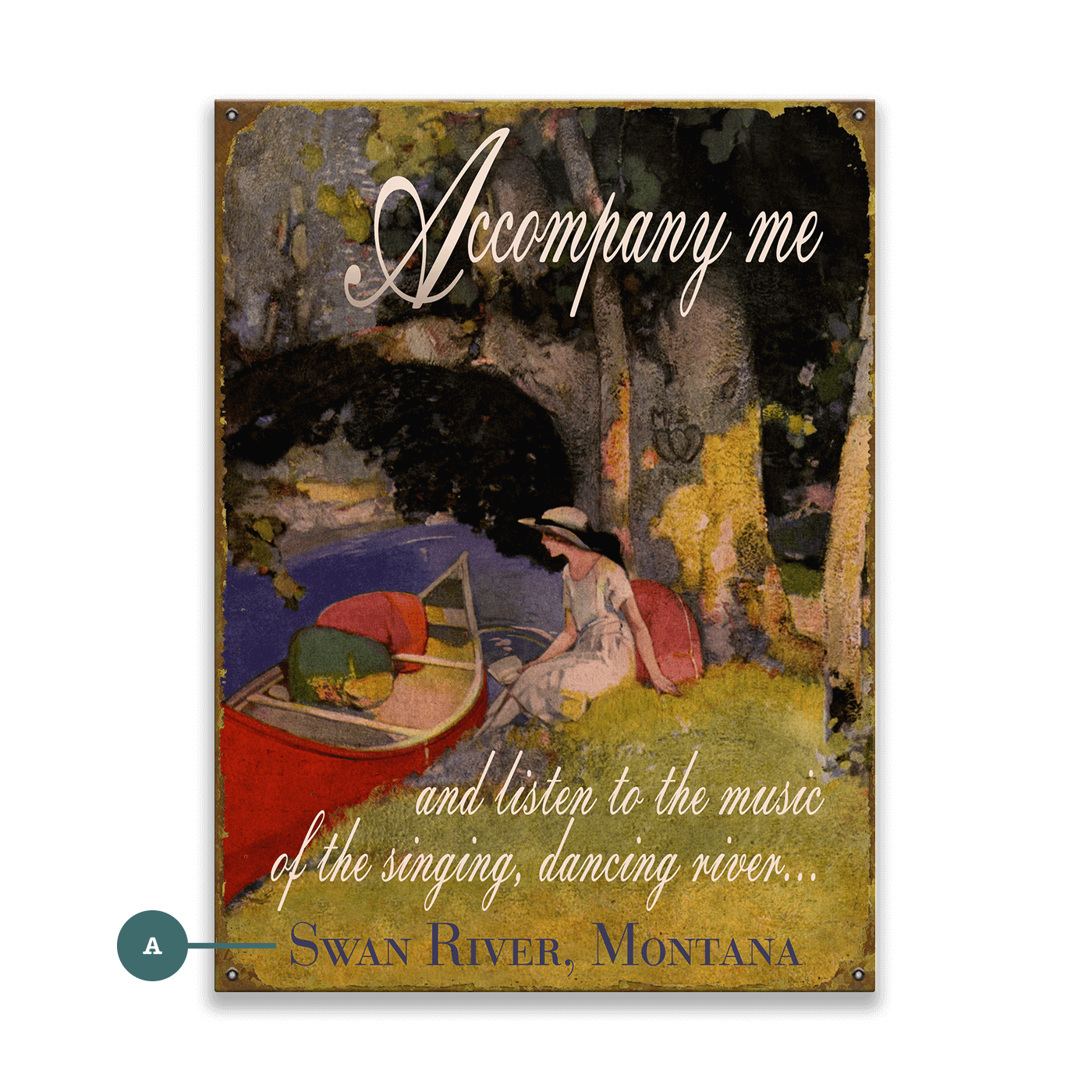 Accompany Me to the River: Personalized - Wood & Metal Wall Art