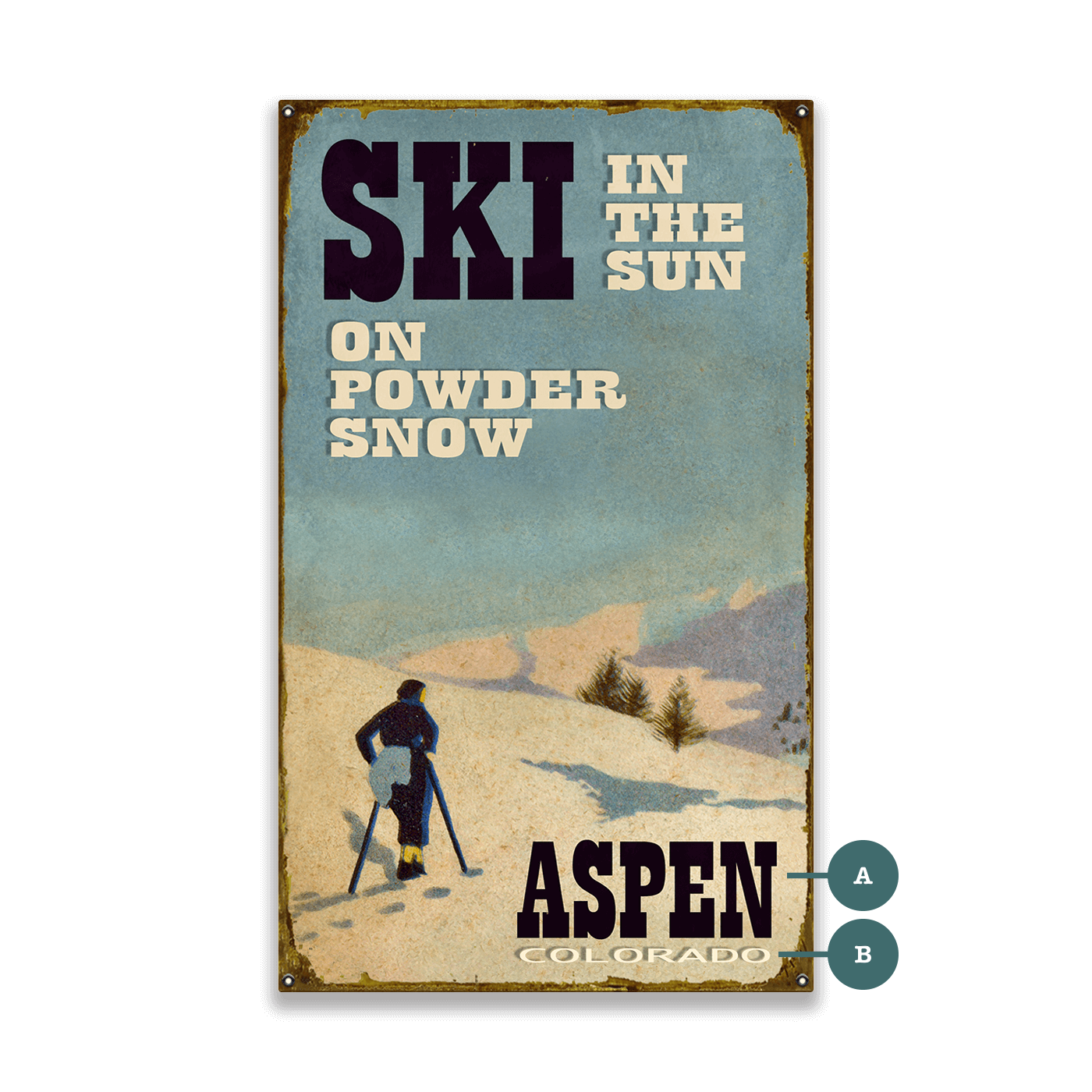 Ski in the Sun - Wood & Metal Wall Art