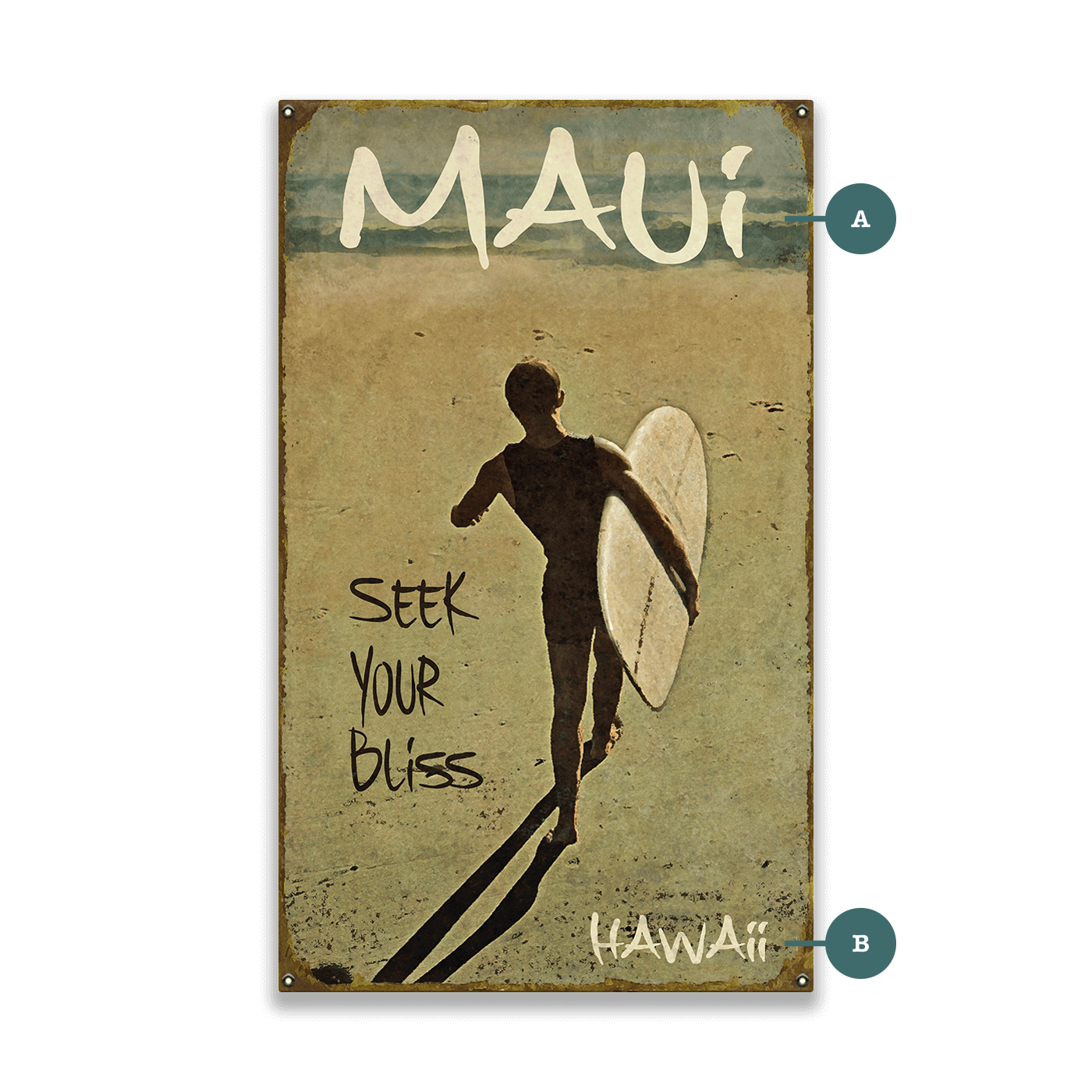 Seek Your Bliss Surfing - Wood & Metal Wall Art