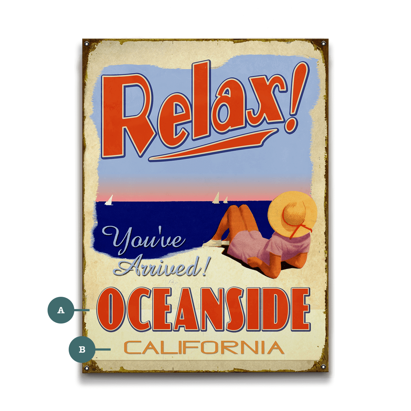 You've Arrived: Beach - Wood & Metal Wall Art
