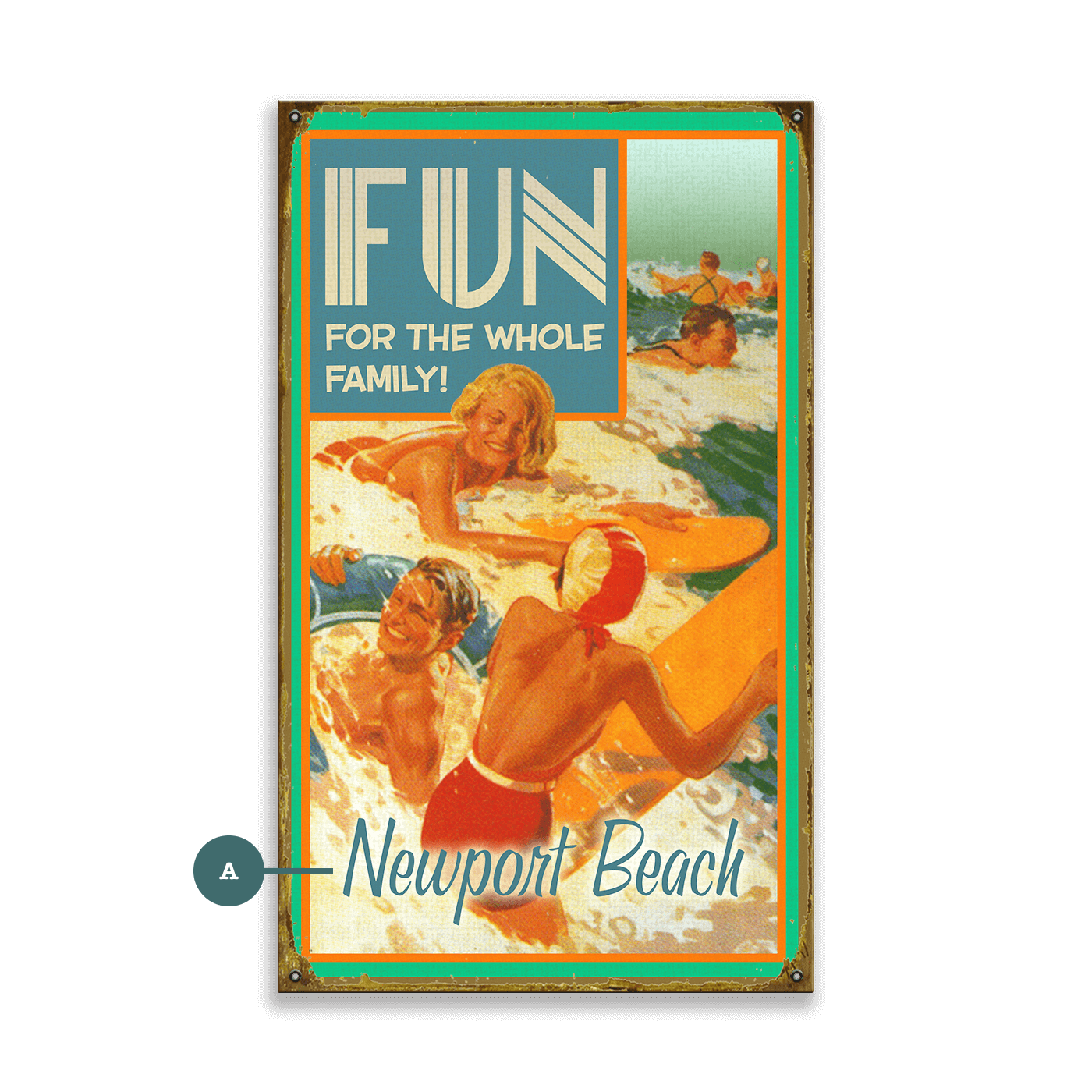Beach Fun For the Whole Family - Wood & Metal Wall Art