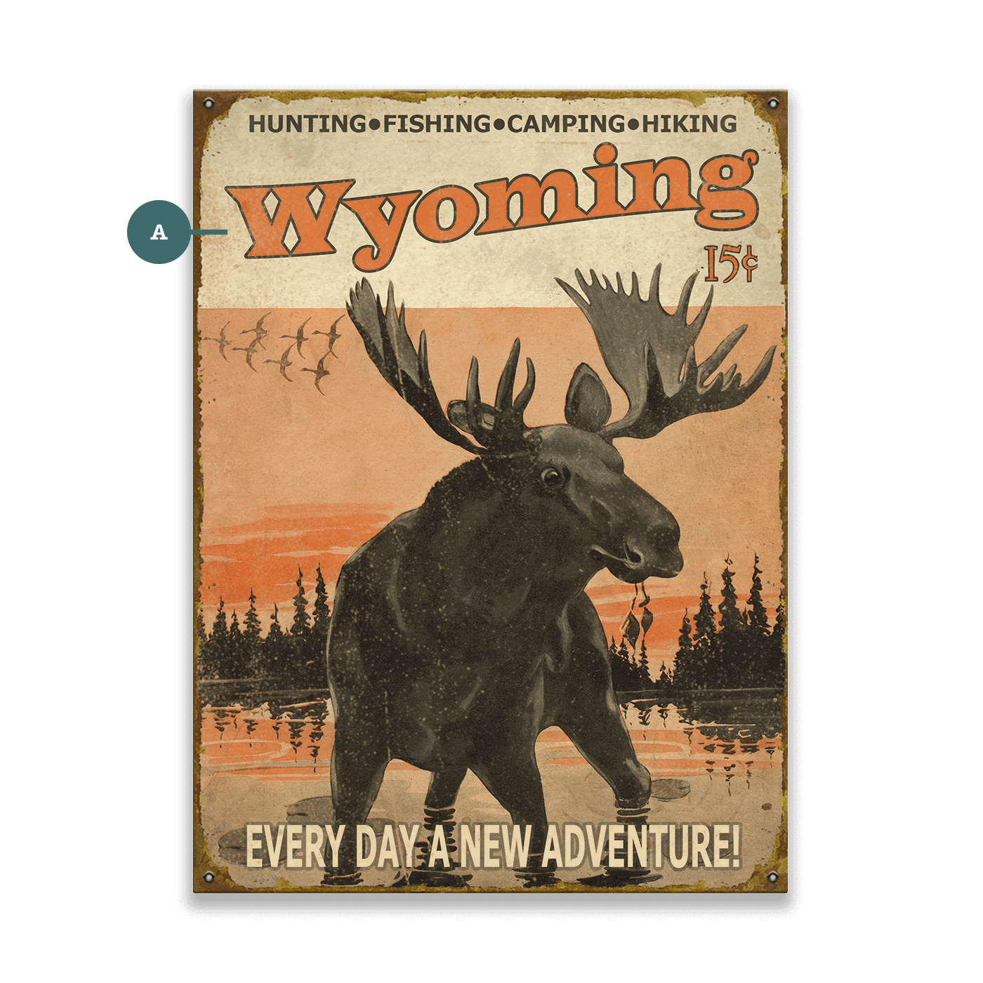 Every Day New Adventure Moose - Wood & Metal Wall Art