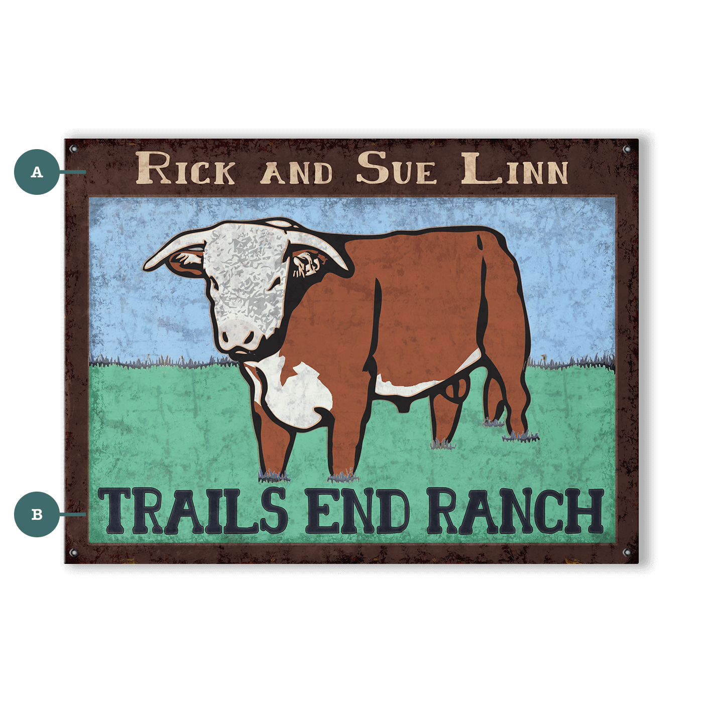 Steer Ranch - Wood & Metal Wall Art