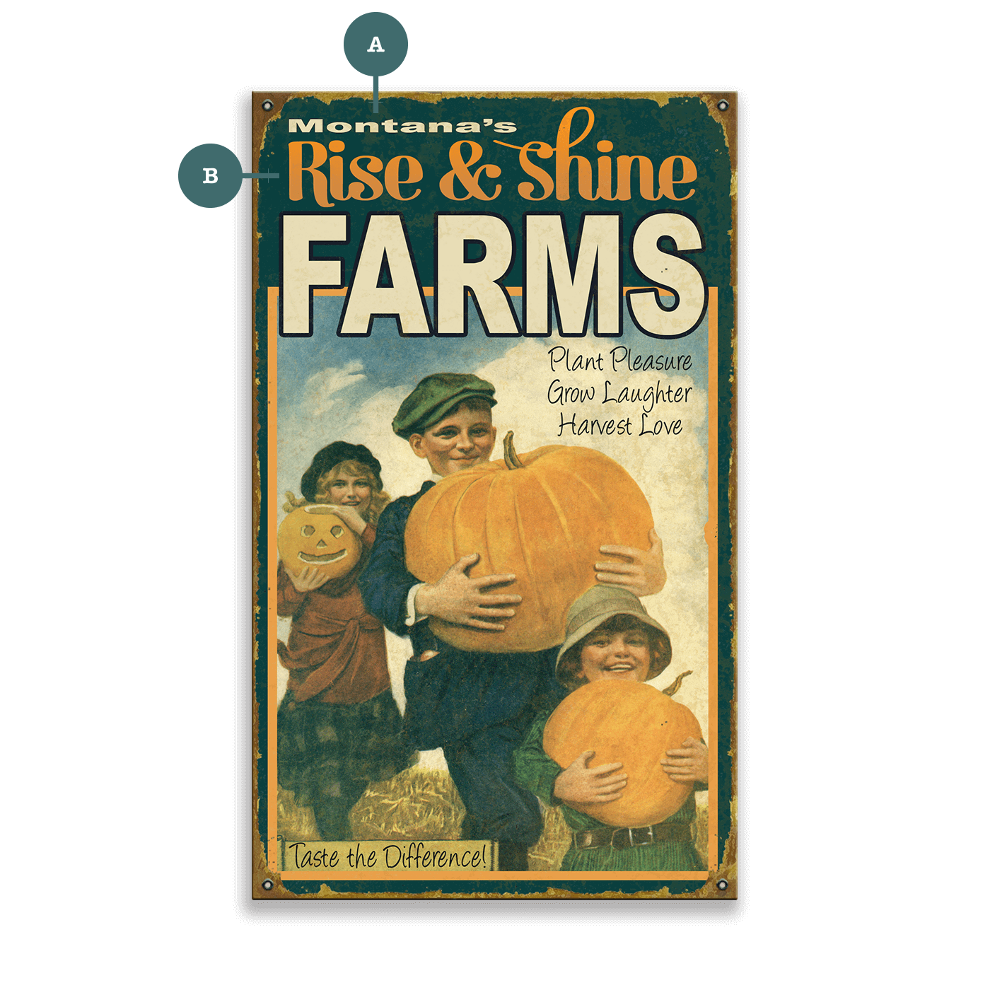 Harvest Love Kids & Pumpkins - Wood & Metal Wall Art