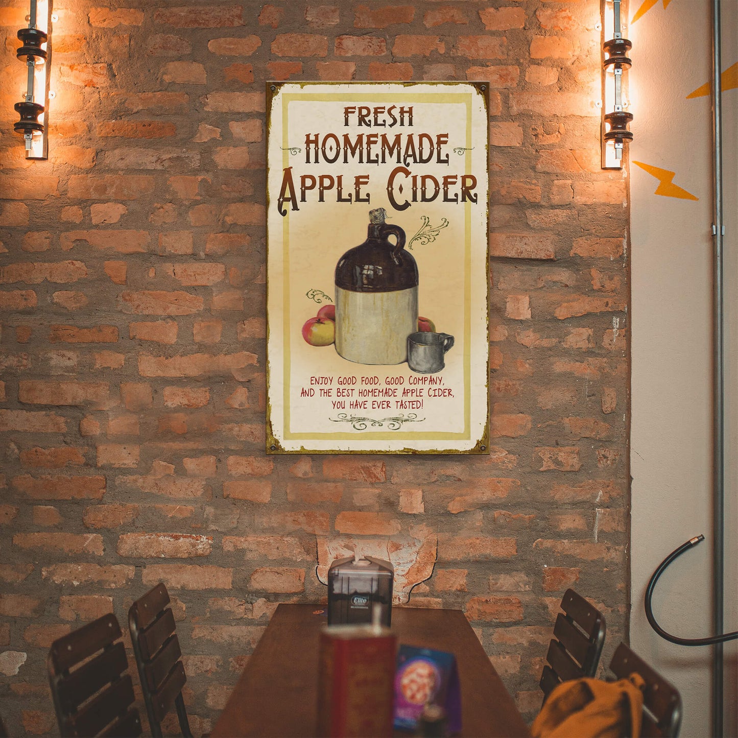 Homemade Apple Cider - Wood & Metal Wall Art