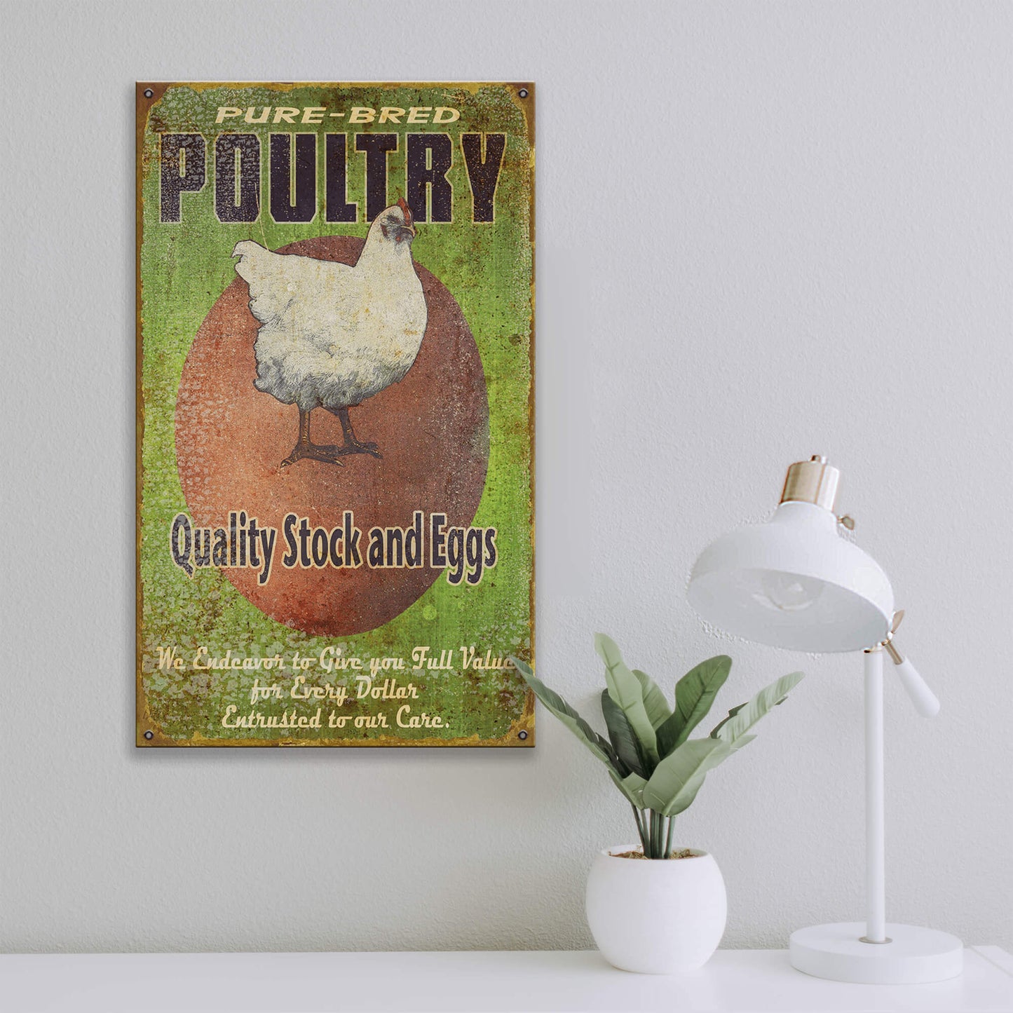 Quality Poultry Stock and Eggs - Wood & Metal Wall Art