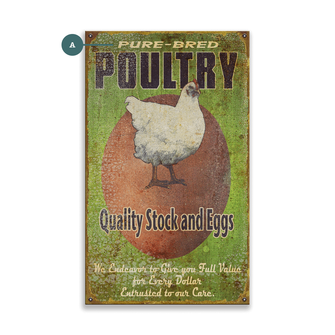 Quality Poultry Stock and Eggs - Wood & Metal Wall Art