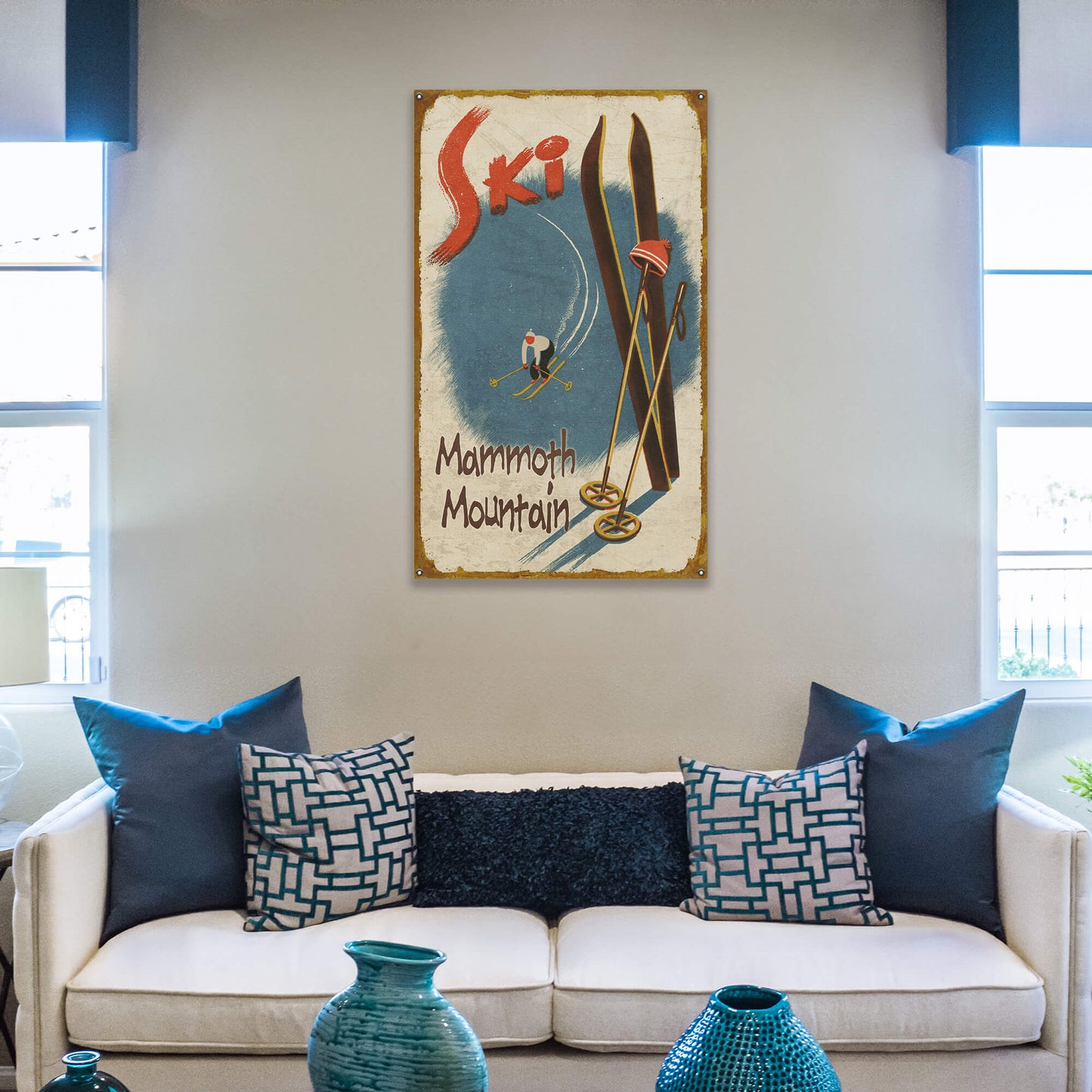 Snow Sticks on the Slope - Wood & Metal Wall Art