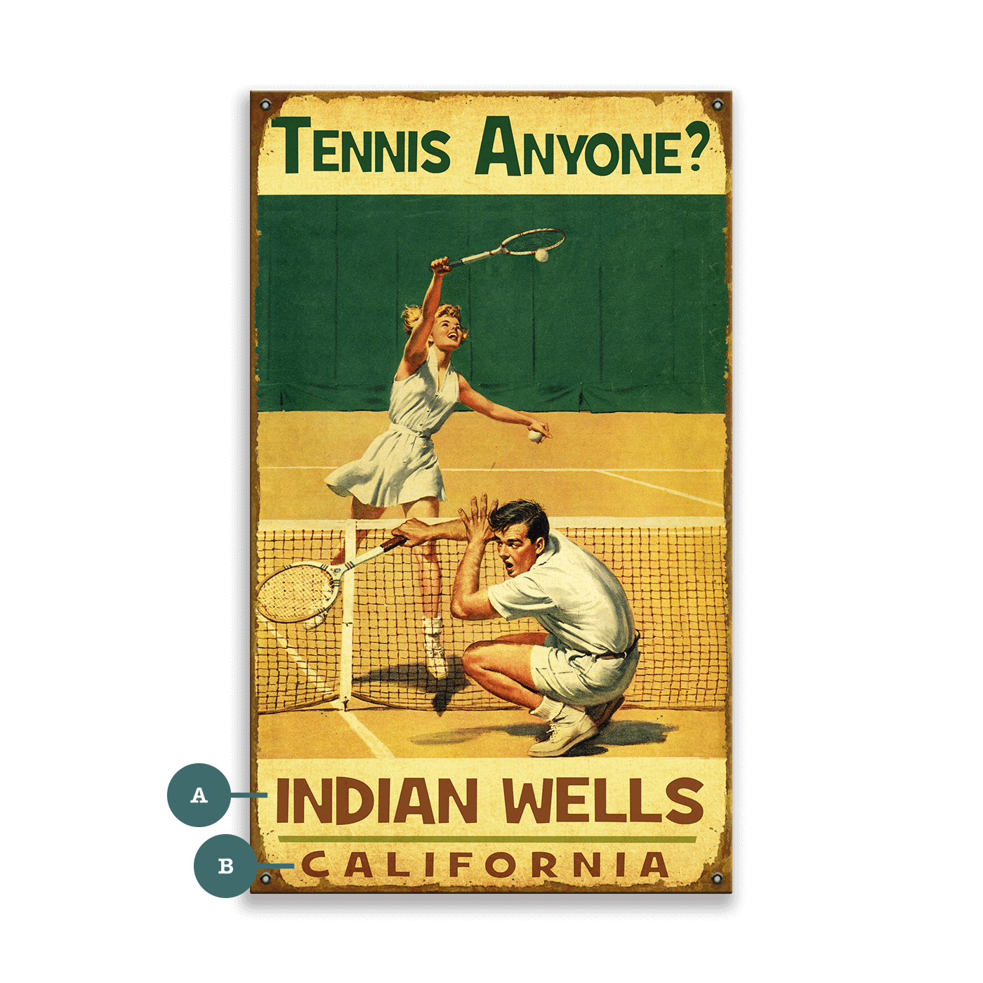 Tennis Anyone? - Wood & Metal Wall Art