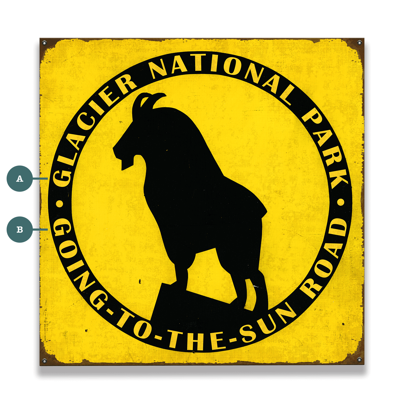 Glacier Goat - Wood & Metal Wall Art
