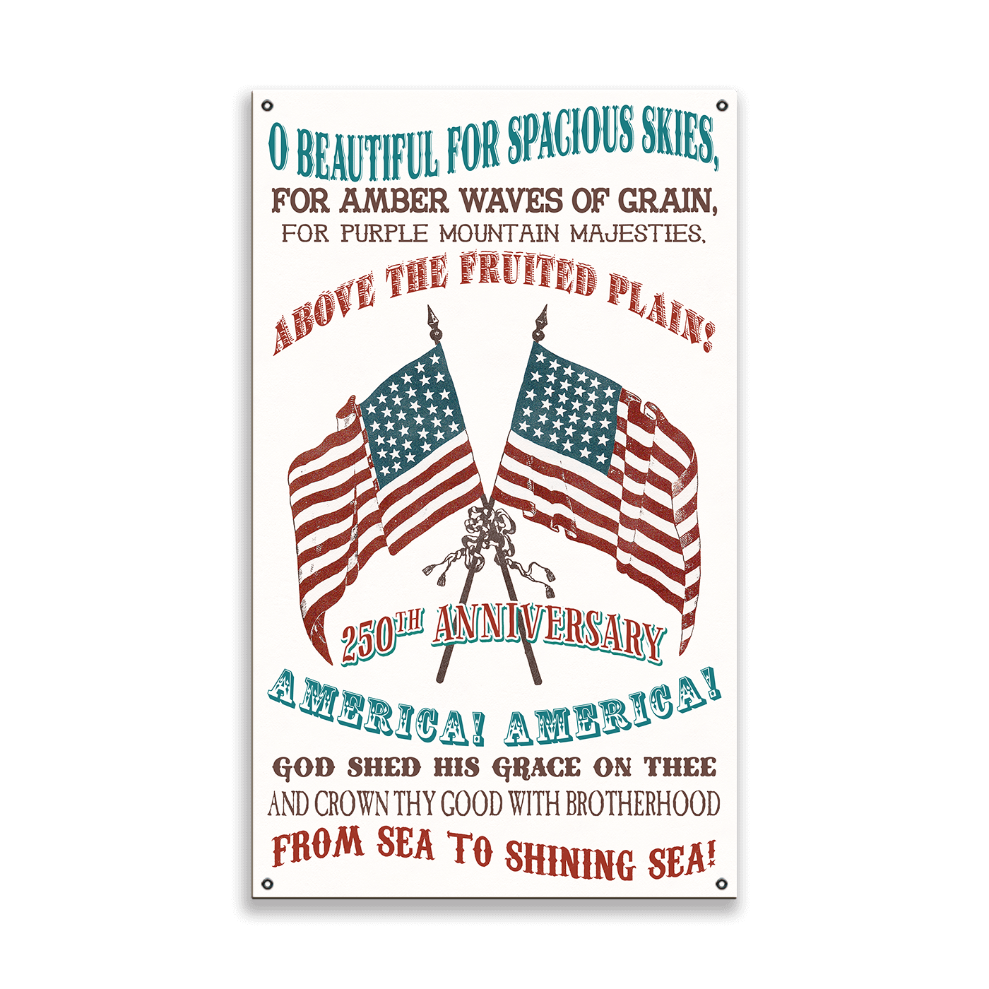 America the Beautiful: 250 Anniversary - Wood & Metal Wall Art