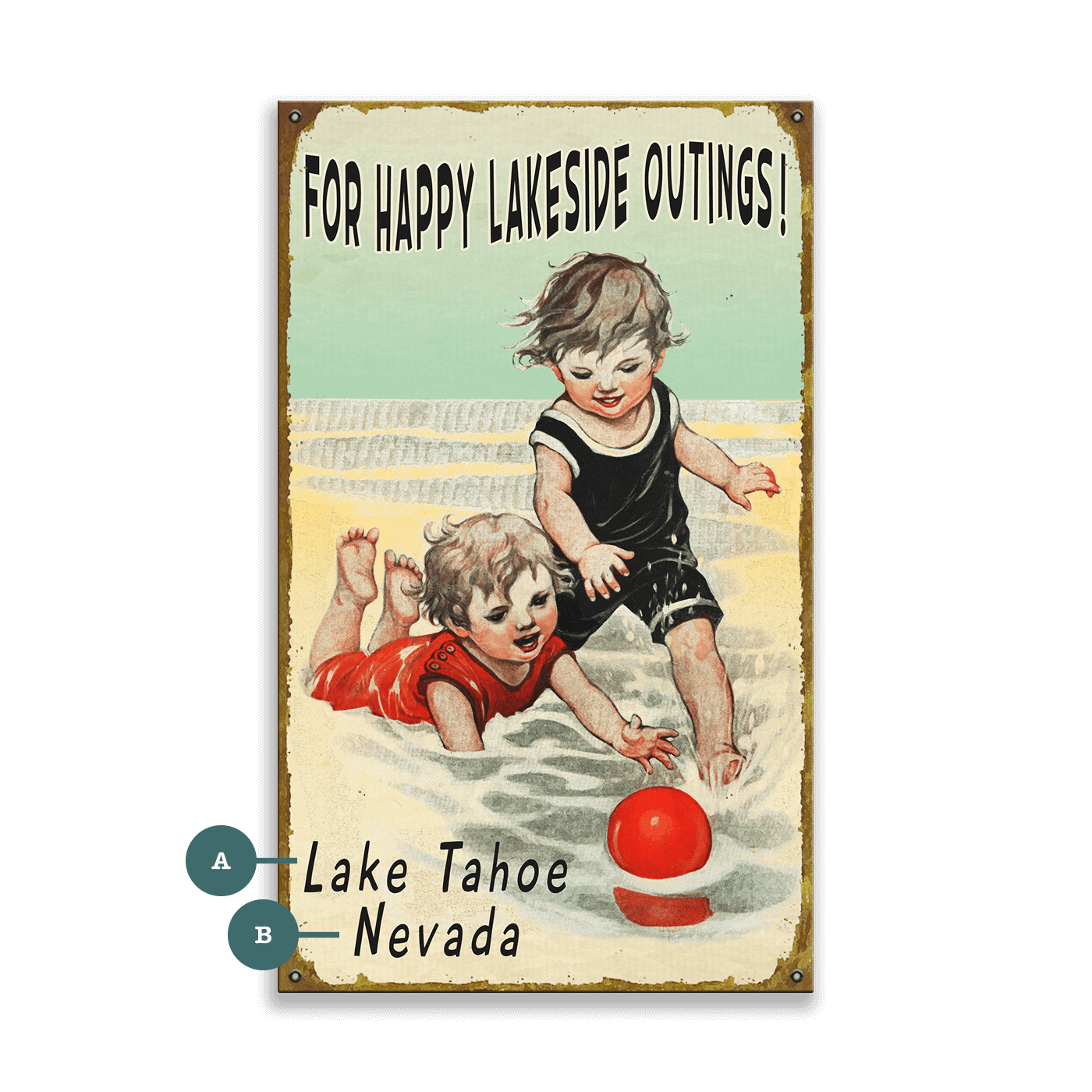 Happy Lakeside Outings - Wood & Metal Wall Art