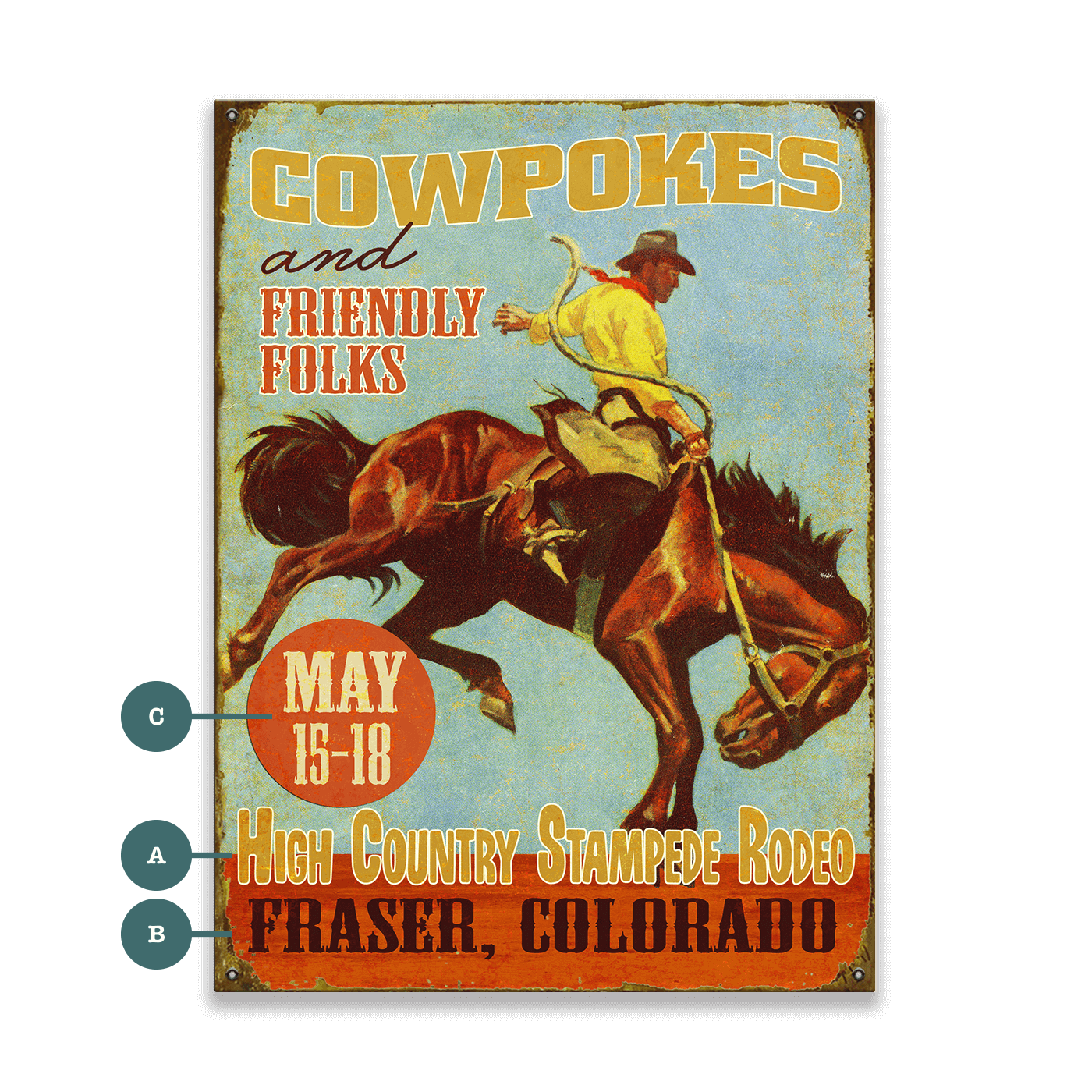 Cowpokes and Friendly Folks - Wood & Metal Wall Art