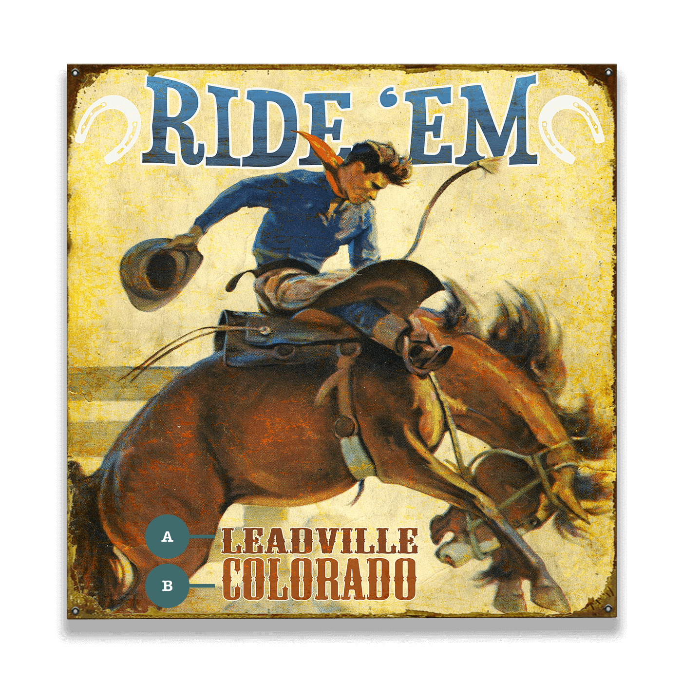 Ride 'Em Cowboy - Wood & Metal Wall Art
