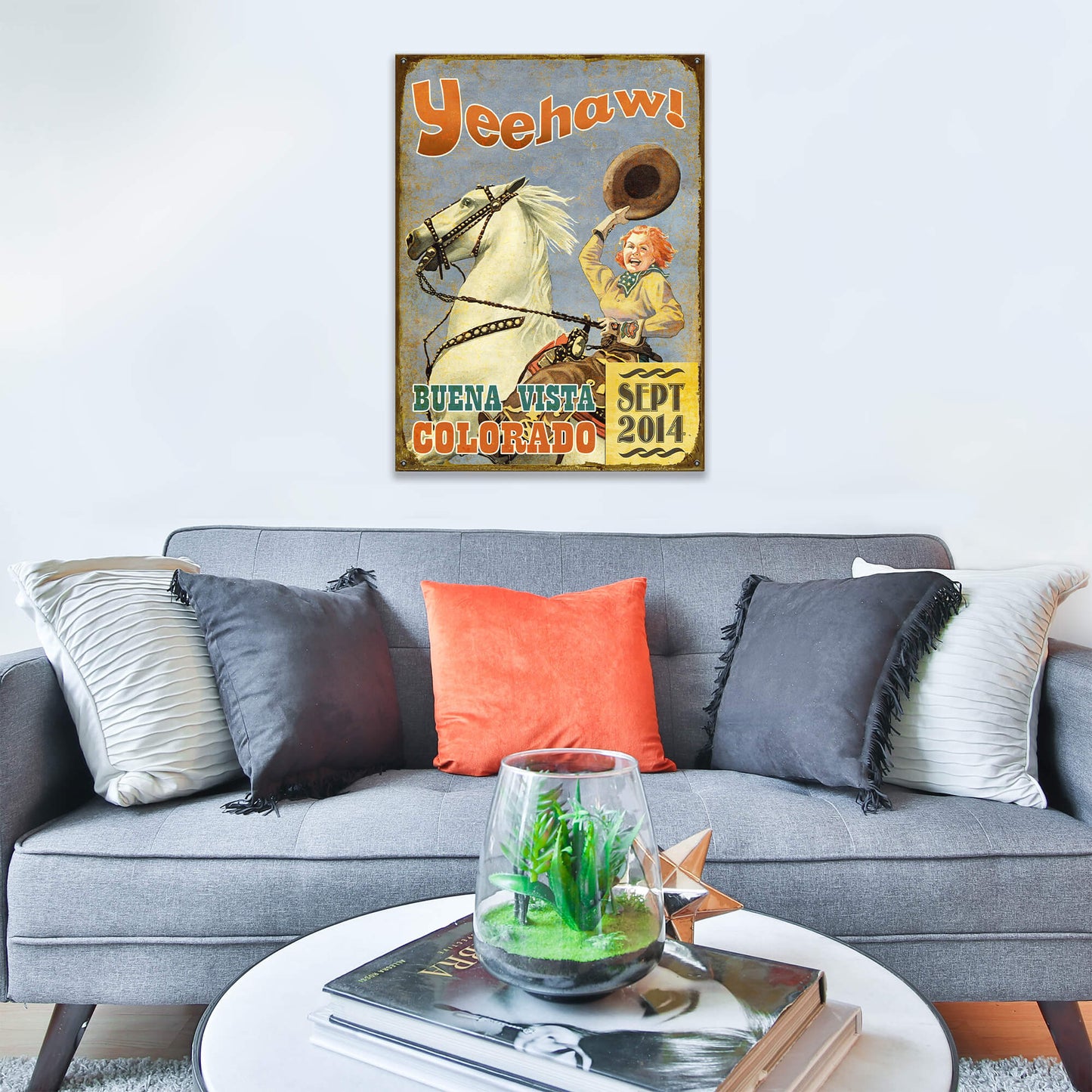 Yeehaw Cowgirl - Wood & Metal Wall Art