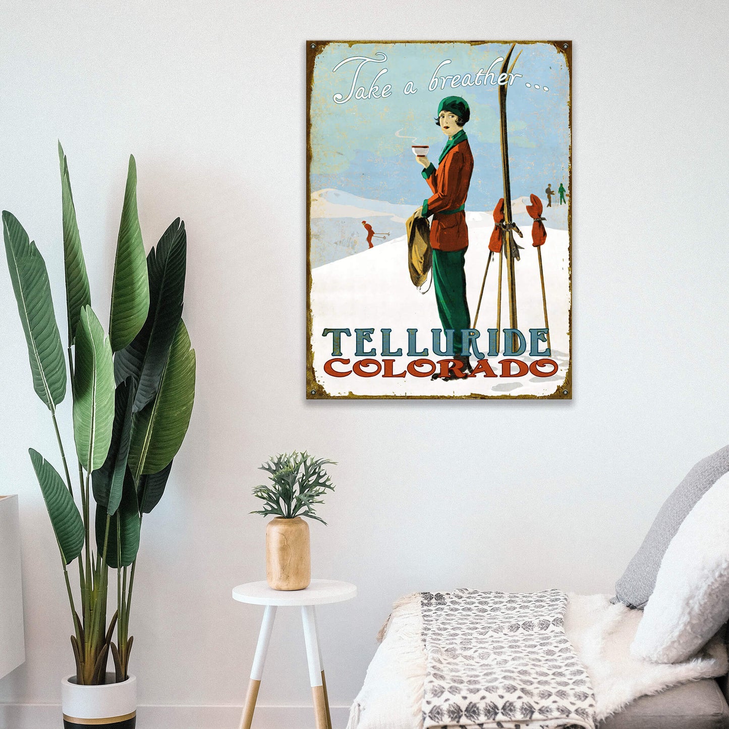 Take a Breather on the Slopes - Wood & Metal Wall Art