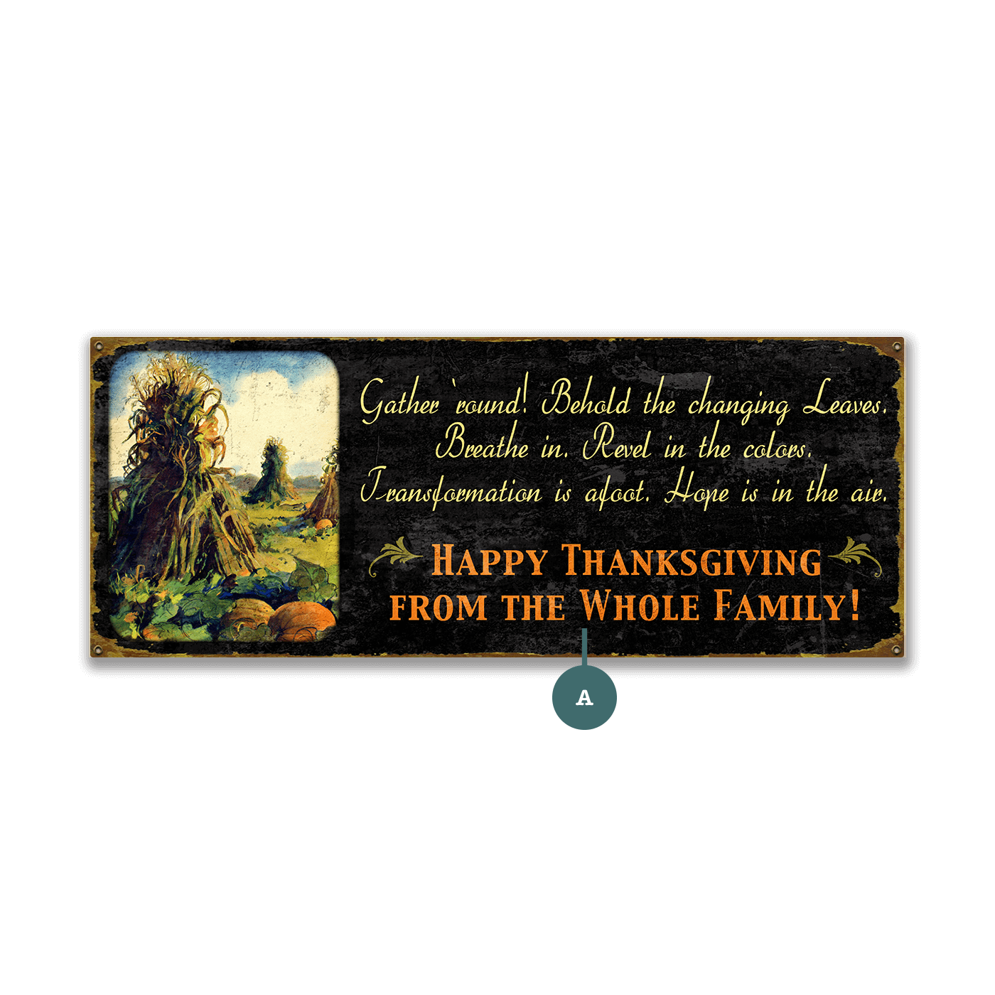 Gather 'Round, Happy Thanksgiving - Wood & Metal Wall Art