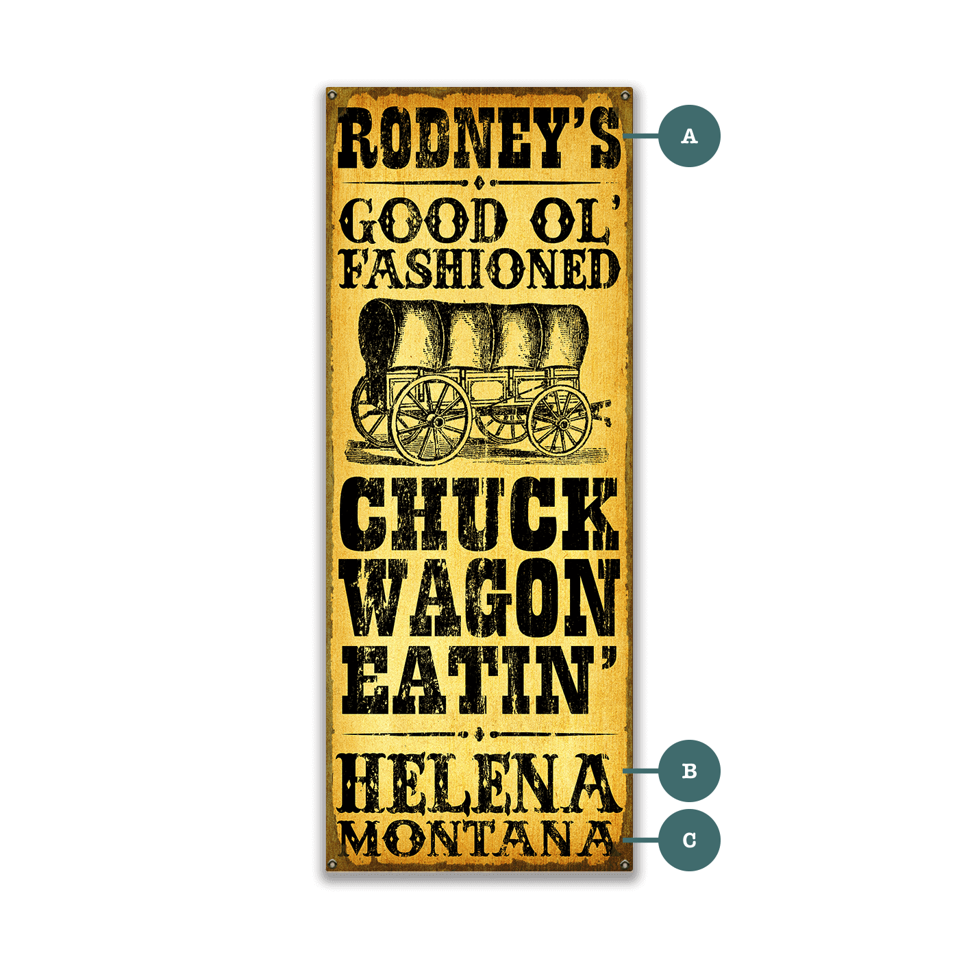 Good Ol' Fashioned Chuck Wagon Eatin' - Wood & Metal Wall Art