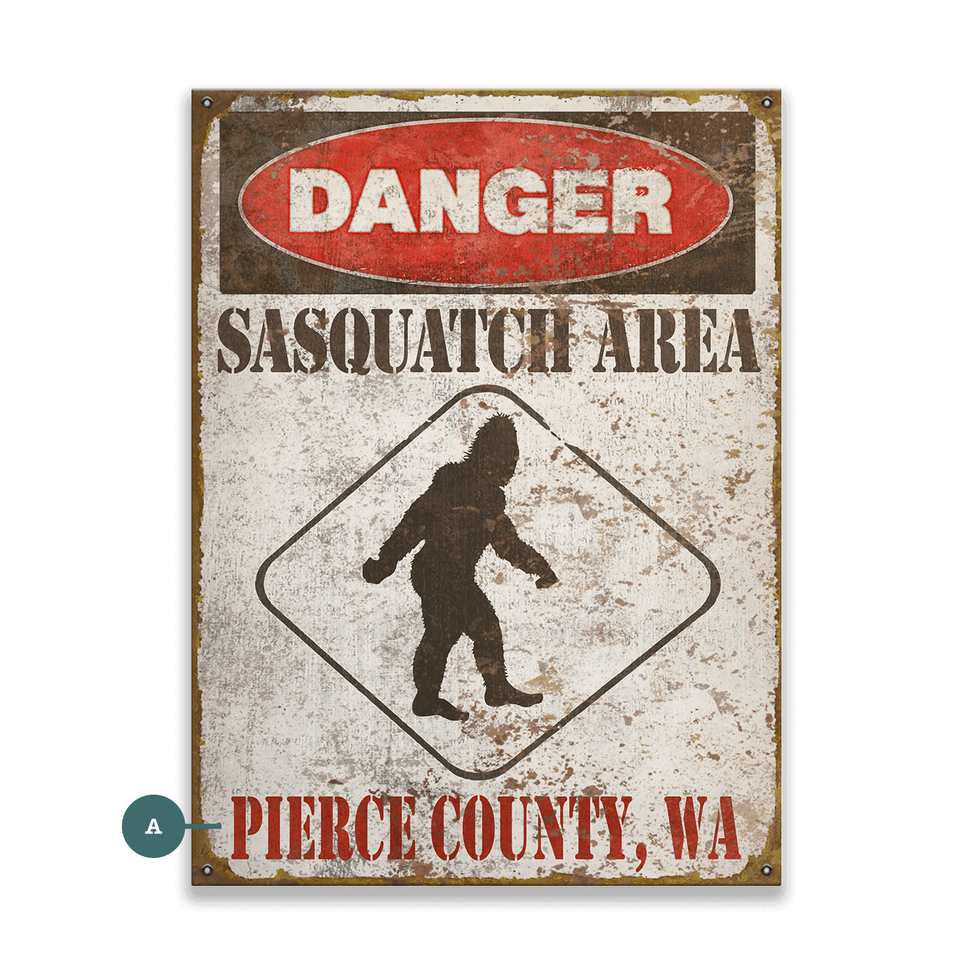 Sasquatch Warning Sign - Wood & Metal Wall Art