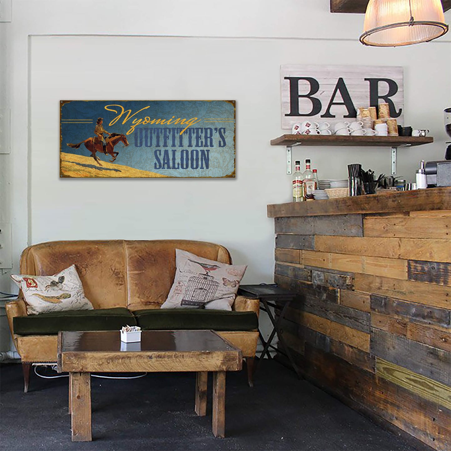 Golden Ride Outfitter's Saloon - Wood & Metal Wall Art