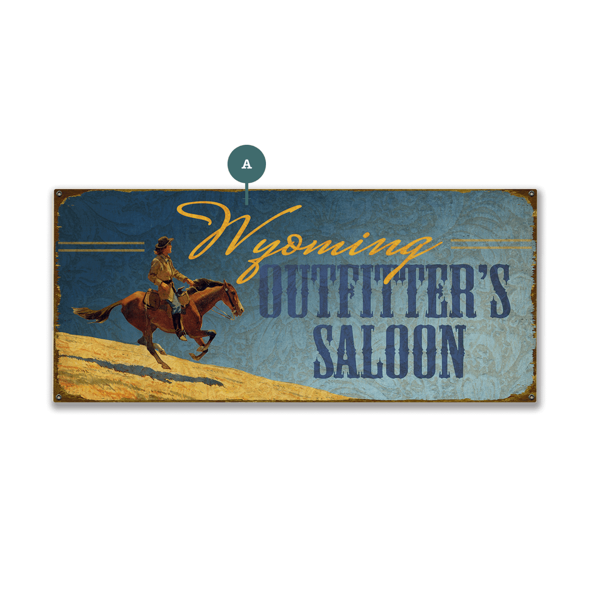 Golden Ride Outfitter's Saloon - Wood & Metal Wall Art