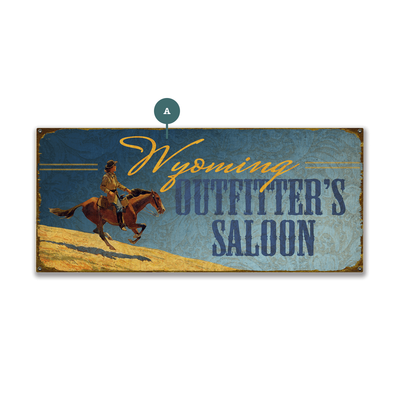 Golden Ride Outfitter's Saloon - Wood & Metal Wall Art