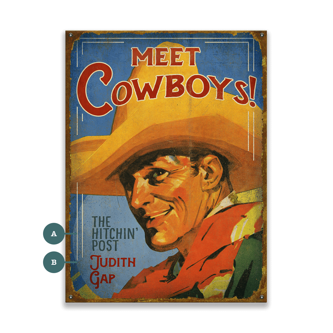 Meet Cowboys - Wood & Metal Wall Art