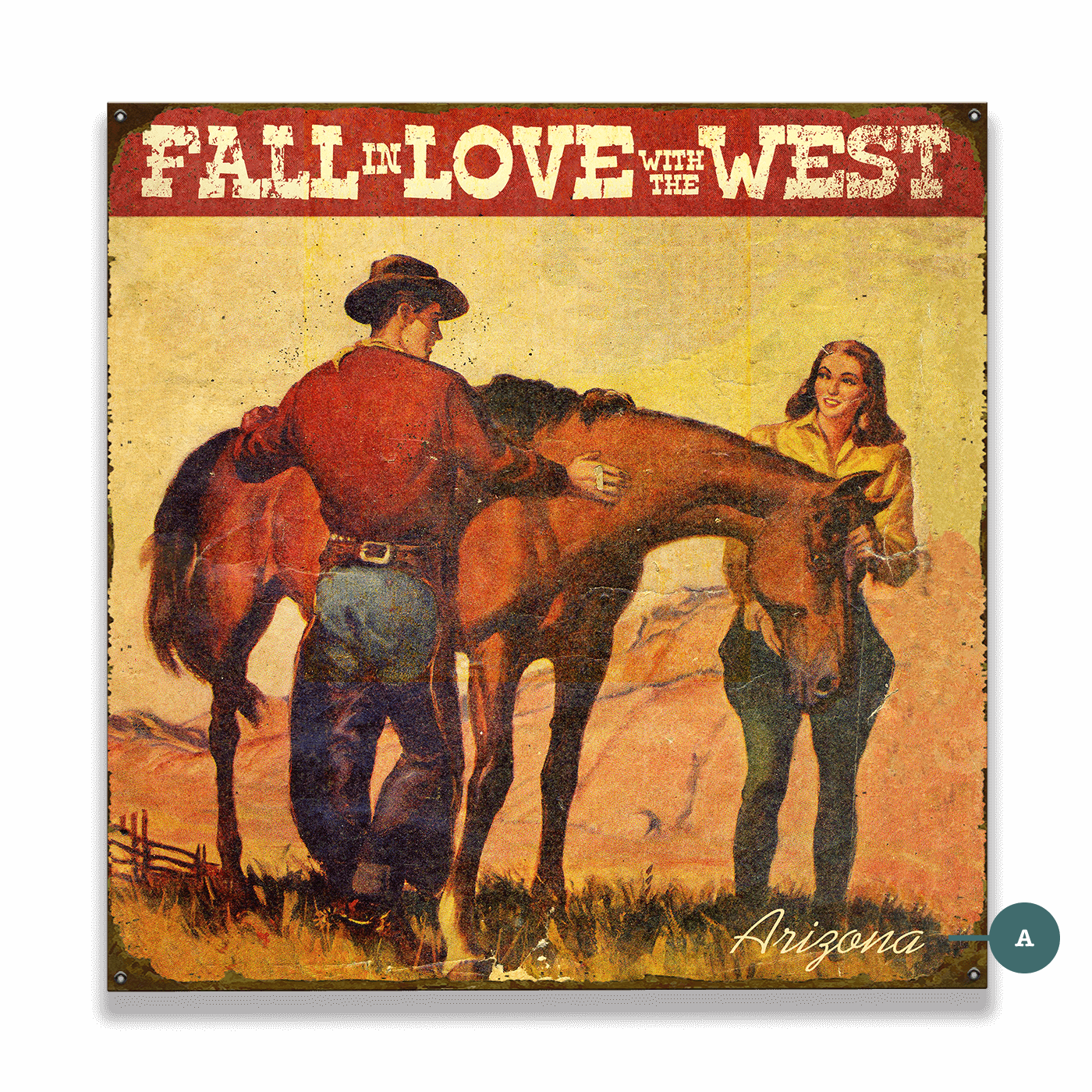 Fall In Love With the West - Wood & Metal Wall Art