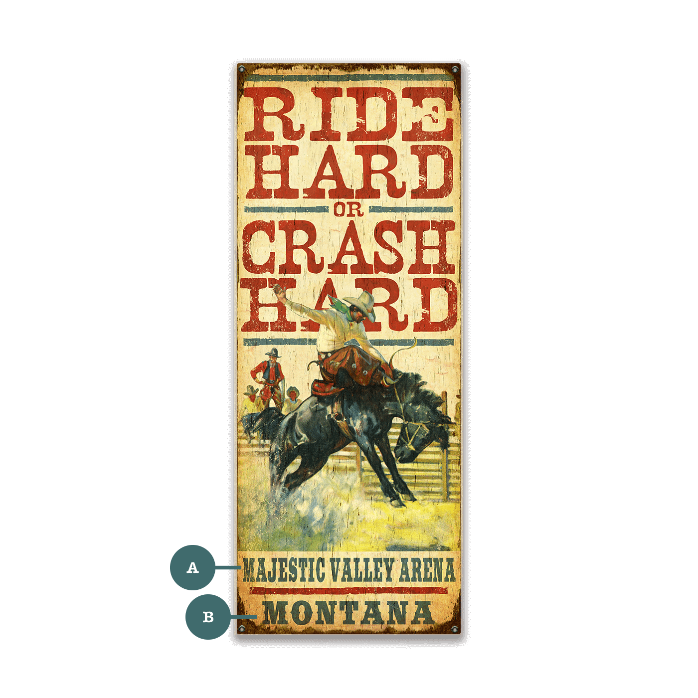 Ride Hard or Crash Hard - Wood & Metal Wall Art