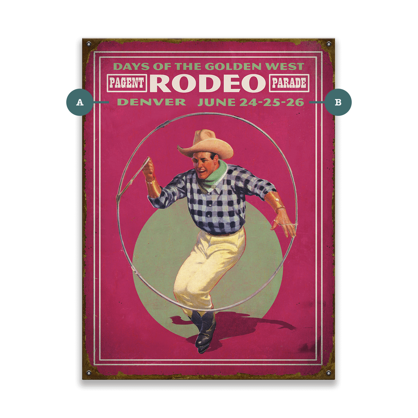 Days of the Golden West Rodeo - Wood & Metal Wall Art